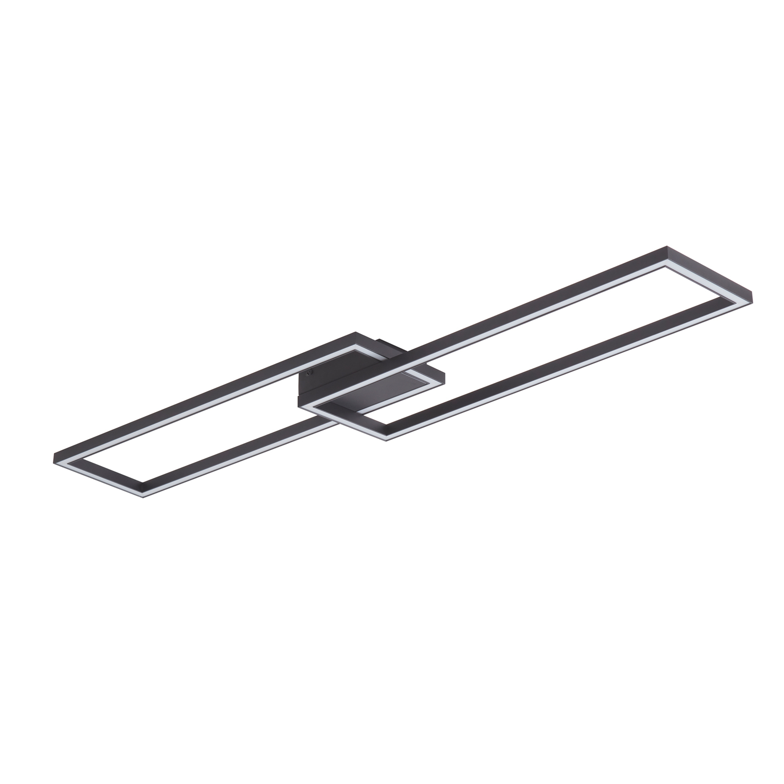 Lucande Plafonnier LED Tjado, 120 cm de long, noir, métal