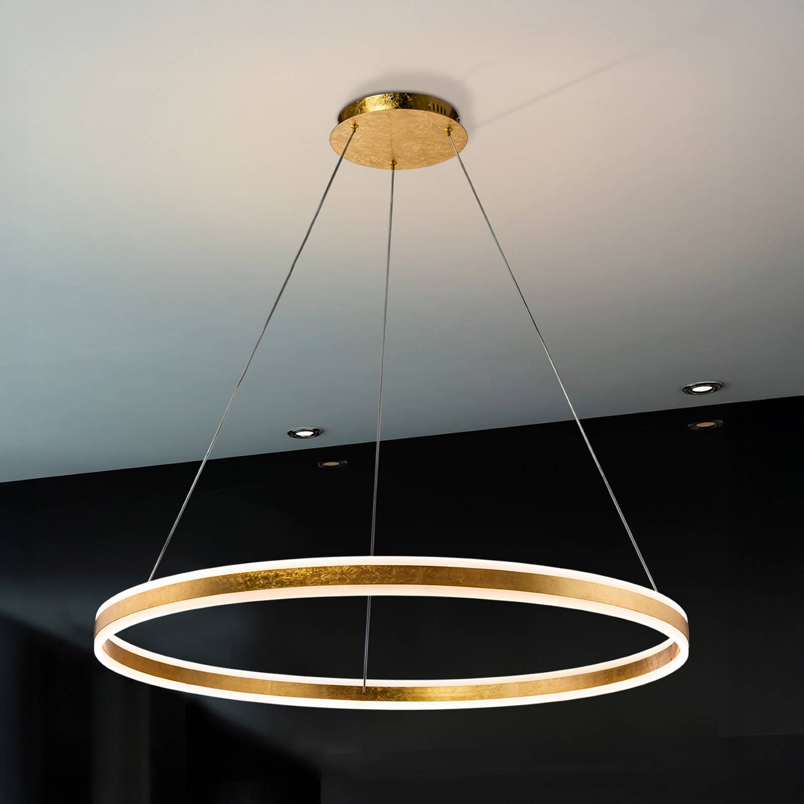 LED-Hängeleuchte Helia, goldfarben, Ø 100 cm, Metall günstig online kaufen