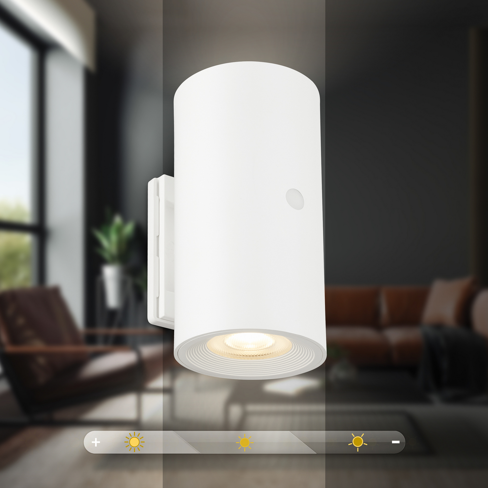 LED akumulátorové nástěnné světlo Isy, matná bílá, plast, 3 000 K