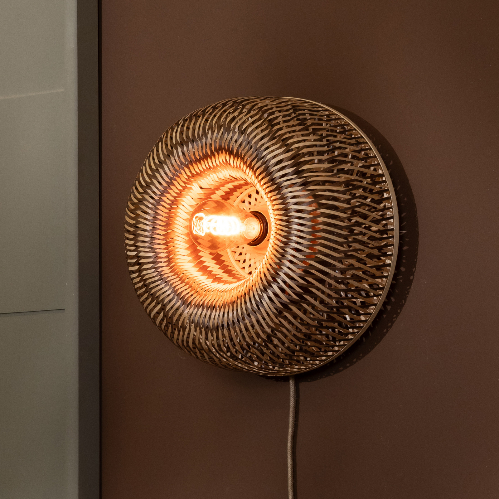 GOOD & MOJO Applique murale Barbados, marron Ø 35 cm Bambou Fiche