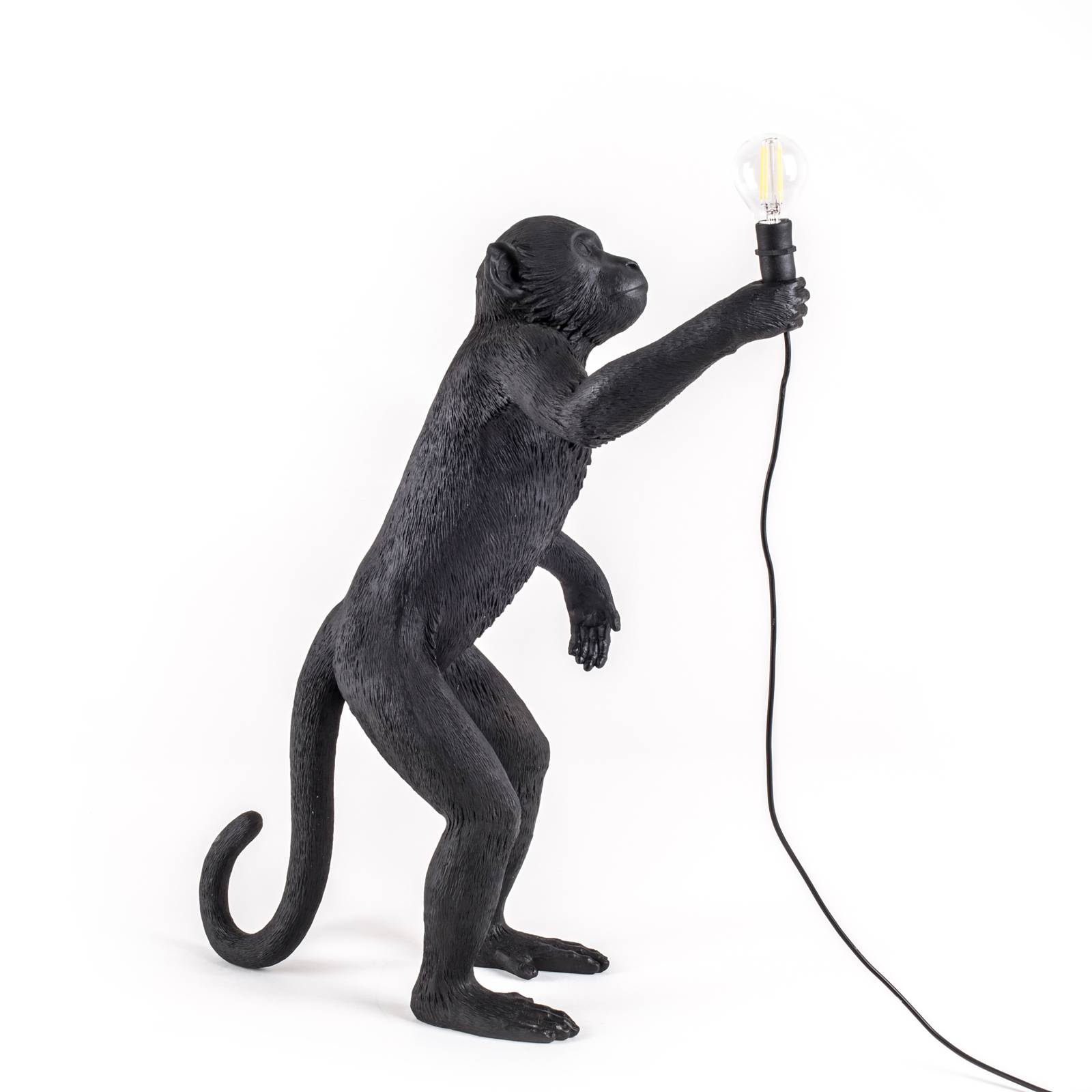 SELETTI Monkey Lamp LED-Dekolampe stehend schwarz günstig online kaufen