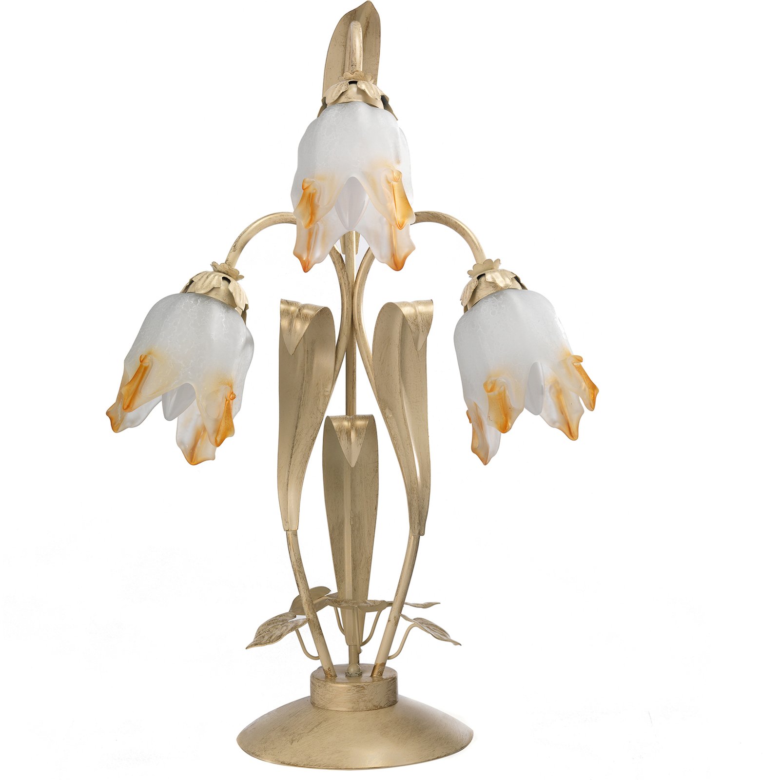 Pöytälamppu Elena, kukan muotoinen, 3-lamppuinen