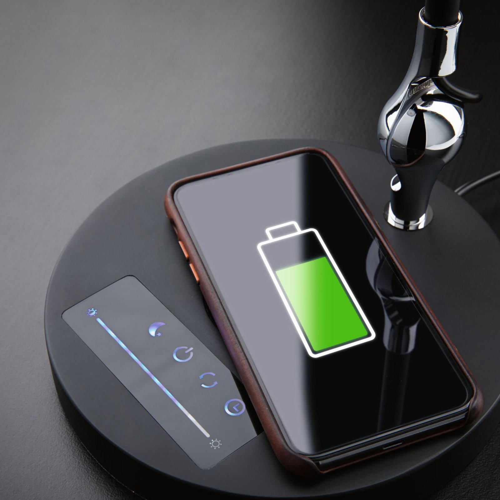 Numis Qi Bordslampa w/Qi Wireless Charging Svart - Paulmann