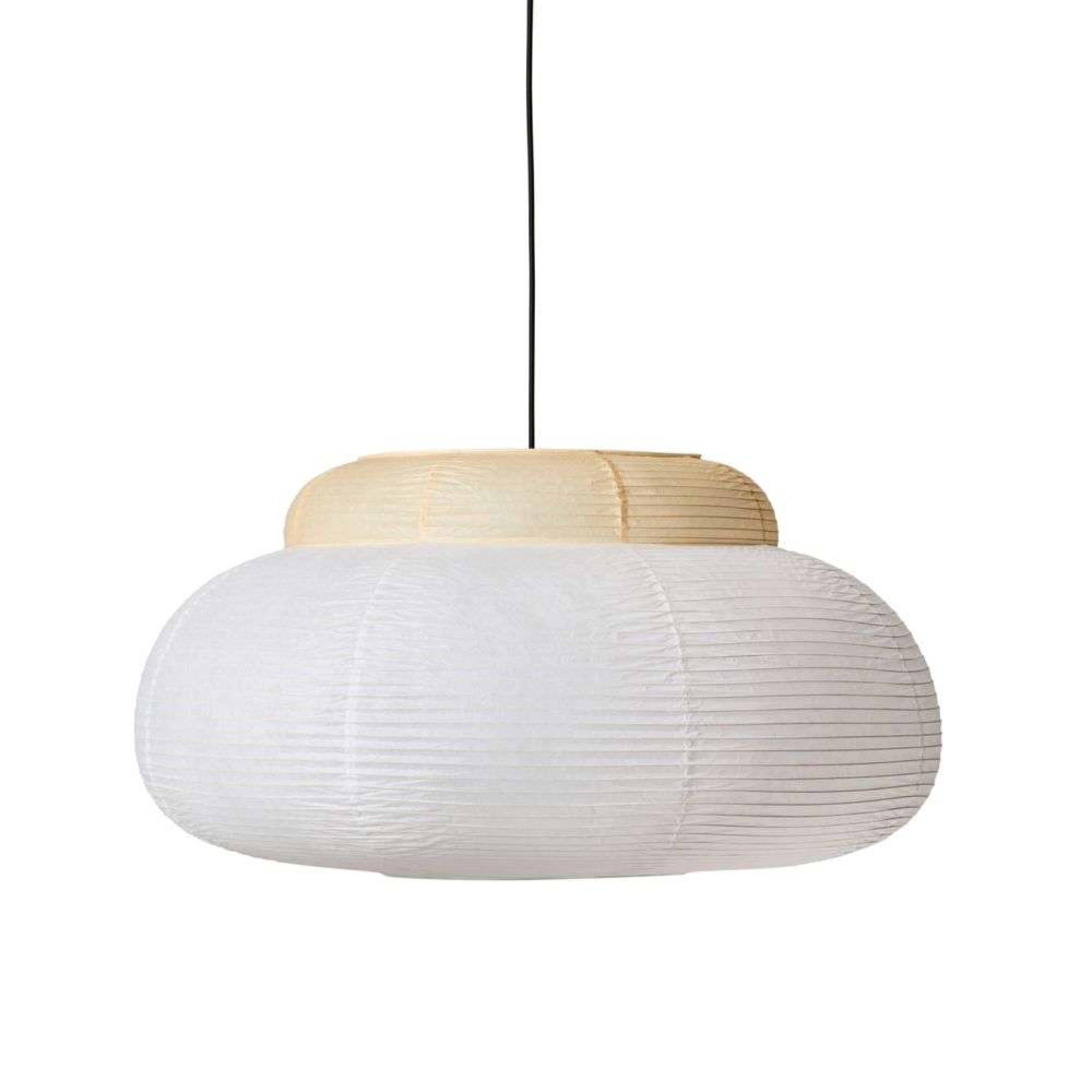 Papier Single Pendelleuchte Ø80 Soft Yellow - Made By Hand
