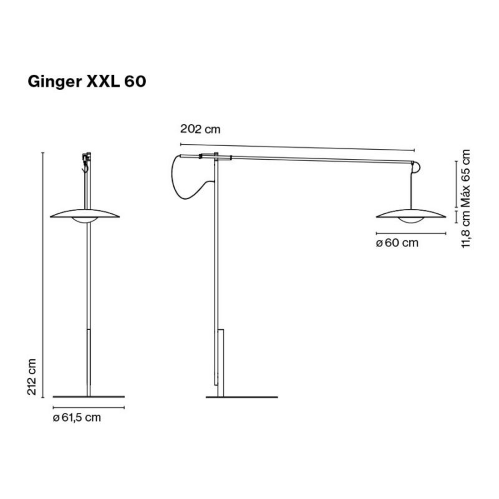 Ginger XXL 60 Podna lampa Oak - Marset