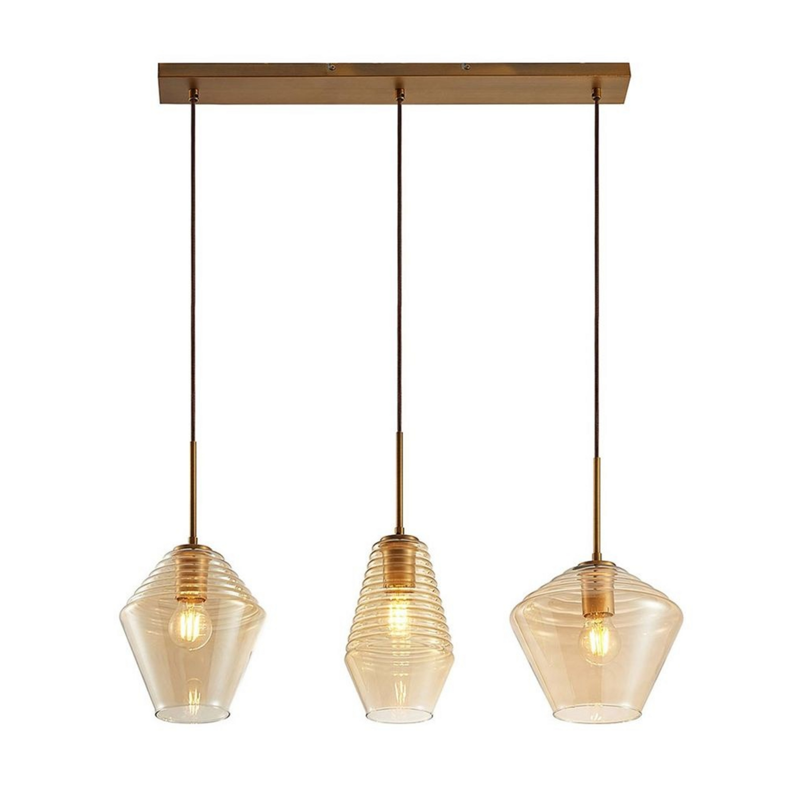 Ekkis 3 Pendelleuchte Amber - Lindby