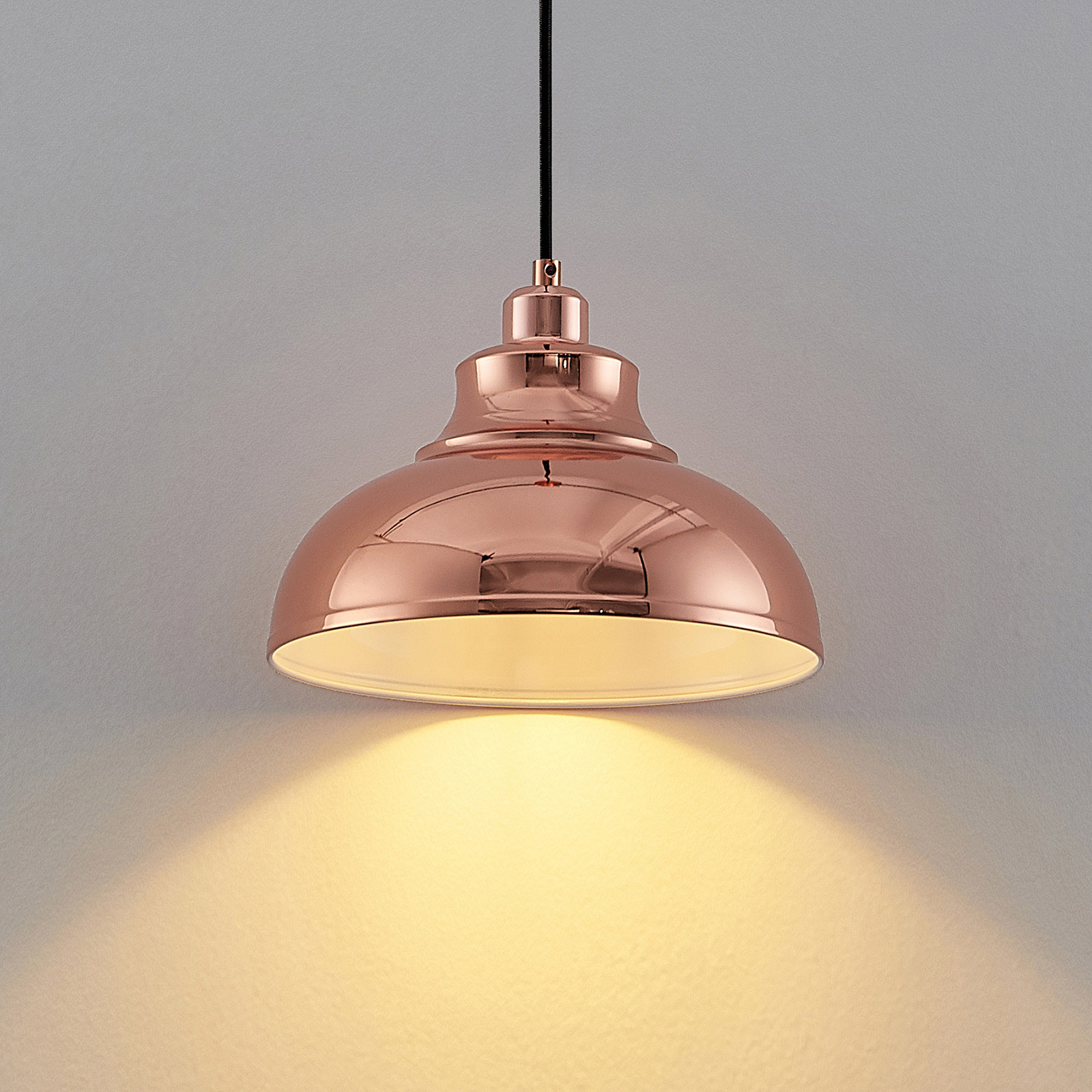 Lindby Emna pendant lamp, 1-bulb, copper