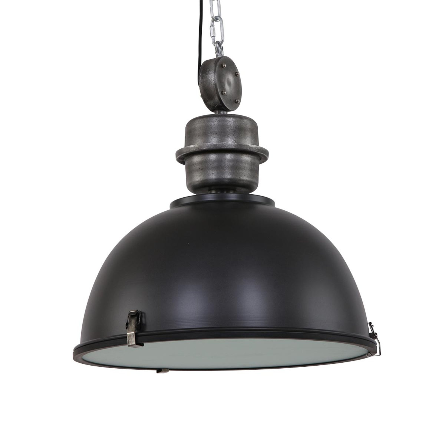 Steinhauer BV Bikkel L02 black industrial hanging light, for Living / Dining Room, metal, glass, E27, 60 W, energy efficiency: A++