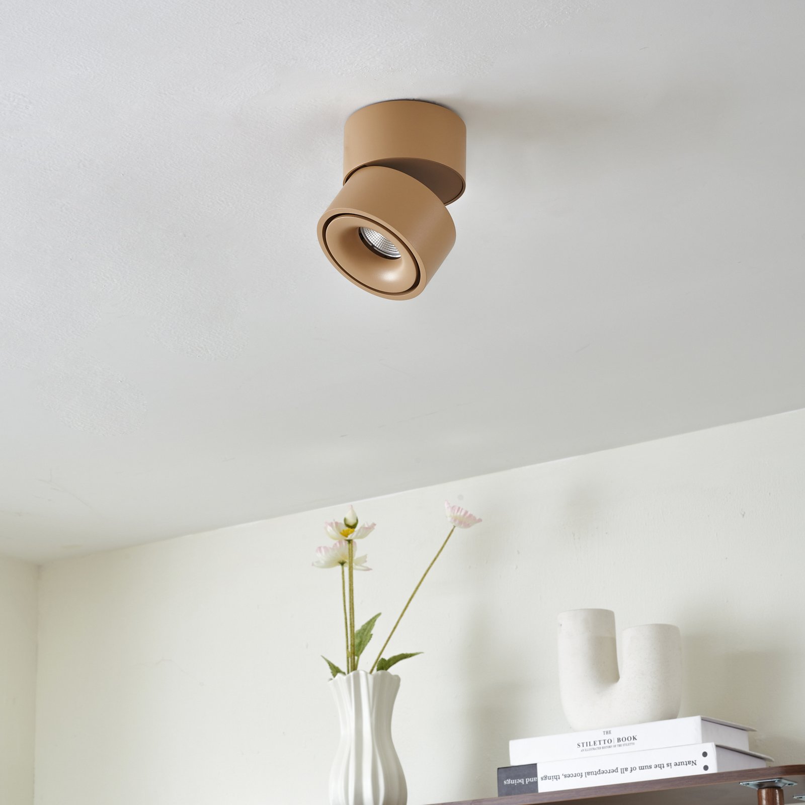 Spot pour plafond LED Arcchio, marron, à 1 lampe, 8,9 W