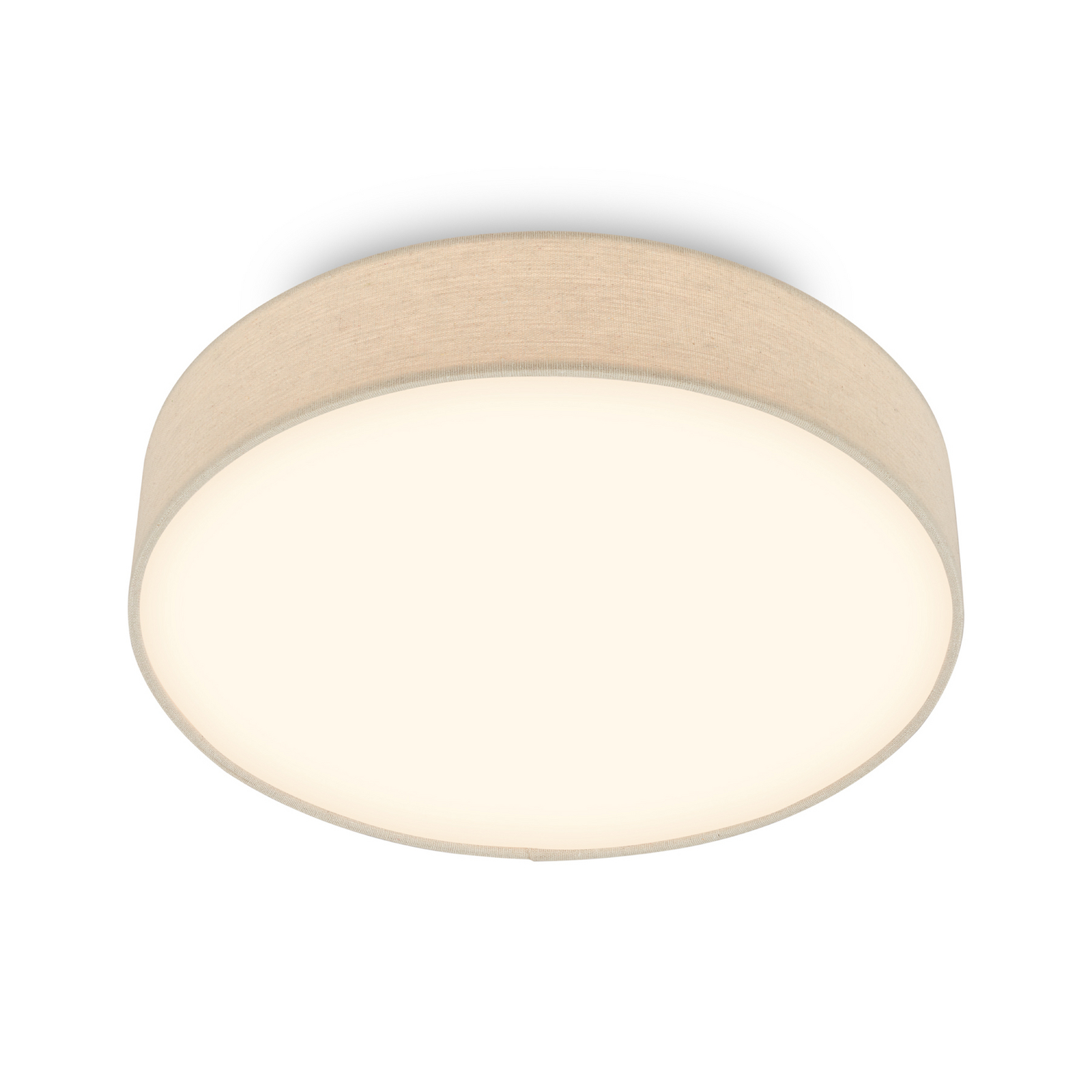Plafón LED Duck, beige, Ø 38 cm, tela, 3000 K
