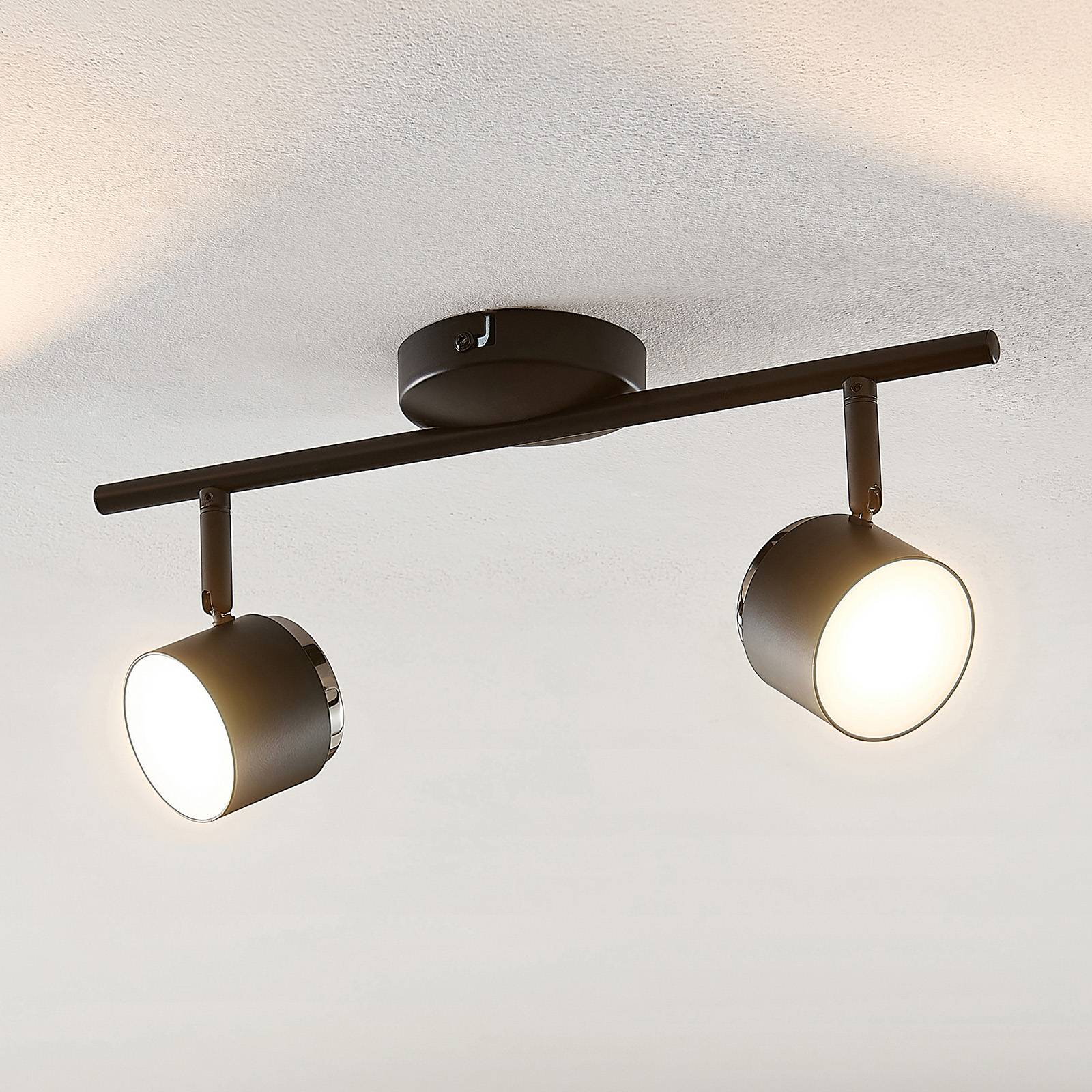 Lindby Marrie LED-spot, svart, 2 lampor