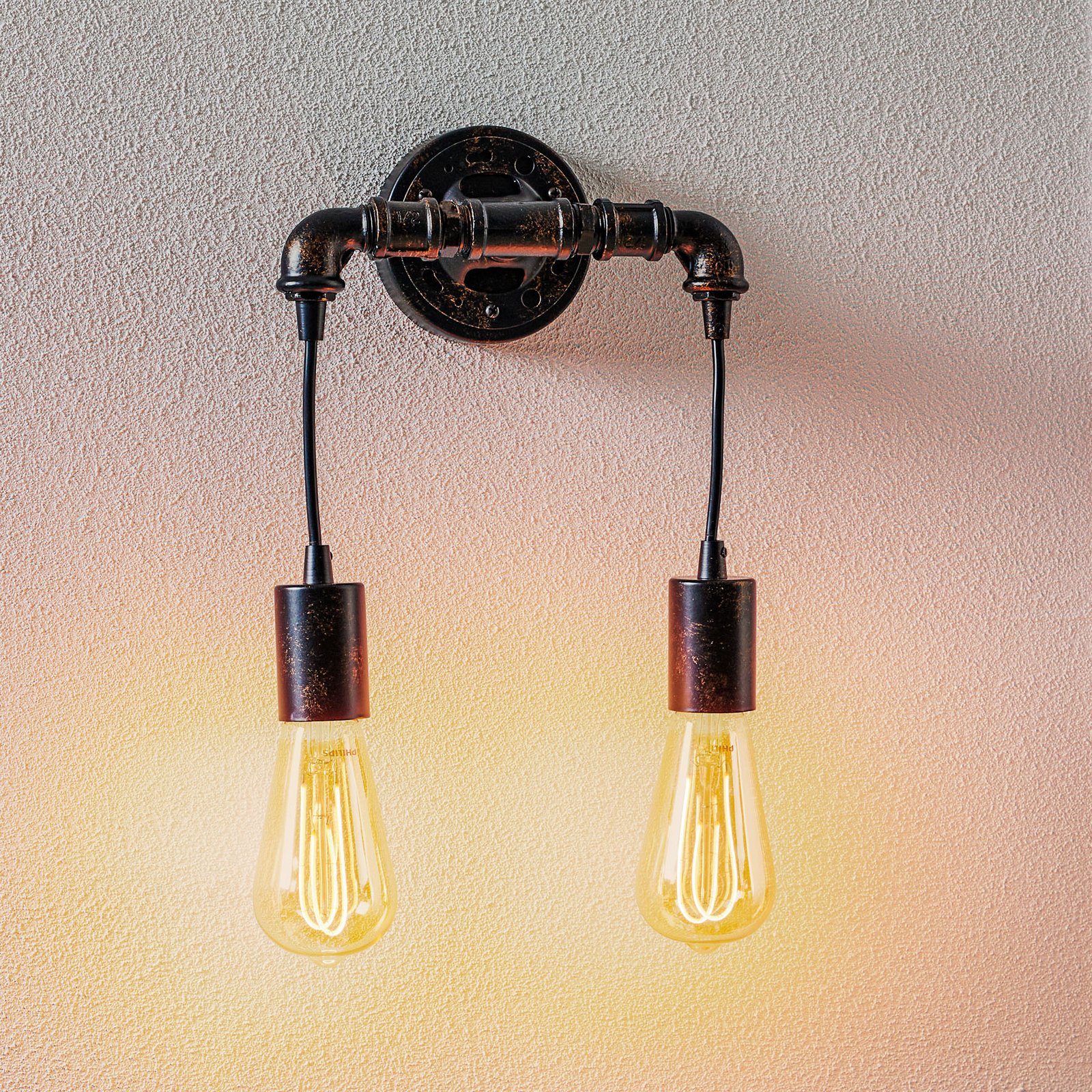 Industrial wall light Amarcord with rust surface
