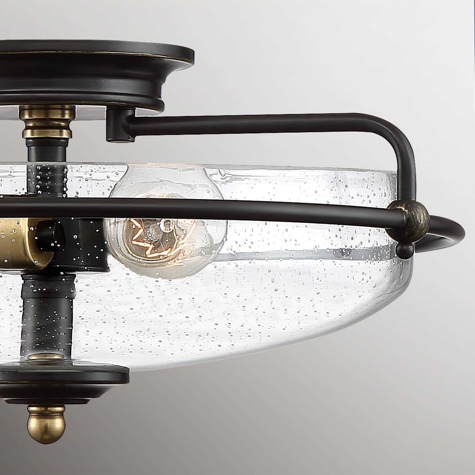 Mennyezeti lámpa Griffin, bronz/átlátszó, 3 izzós
