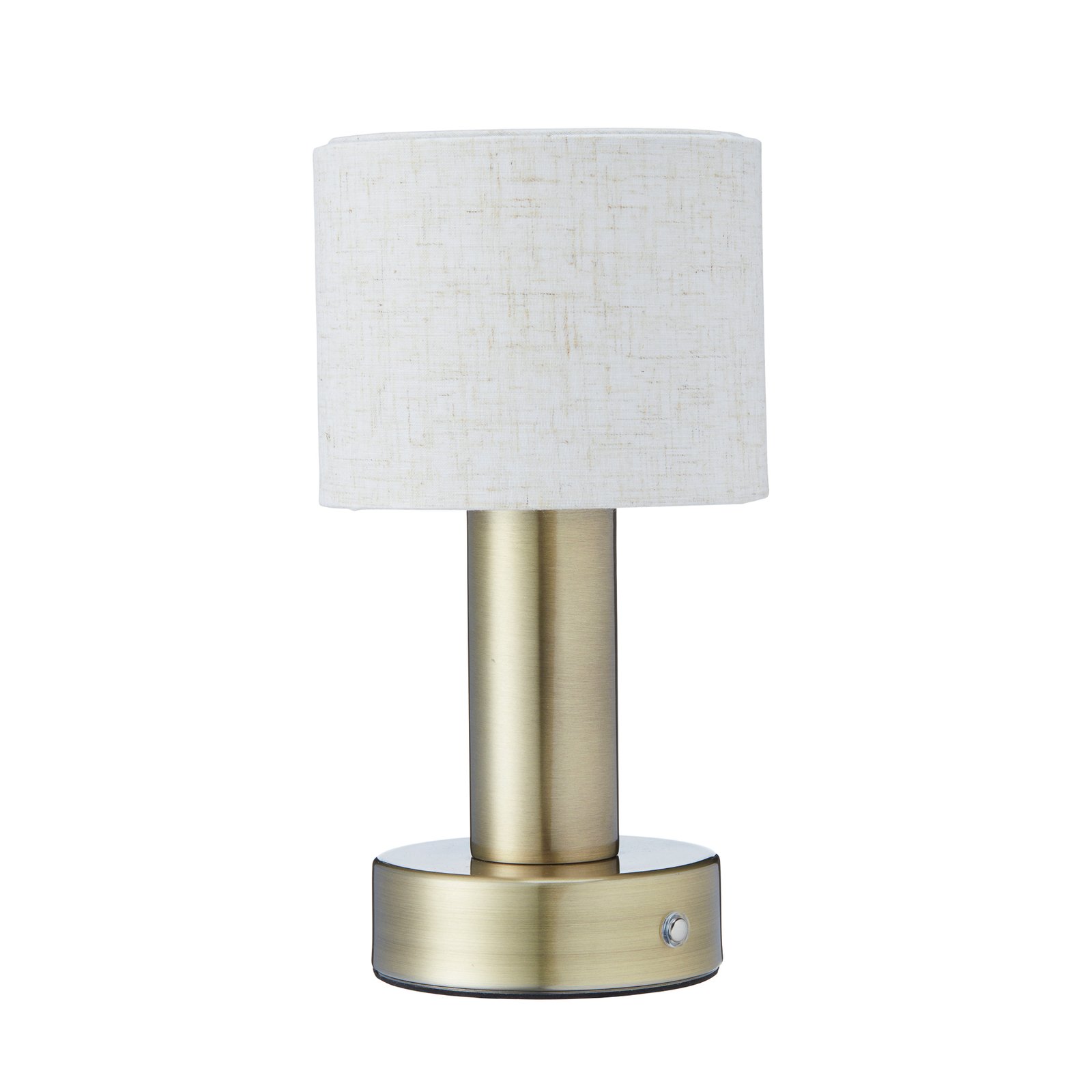PR Home Tiara rechargeable table lamp, CCT, linen/brass