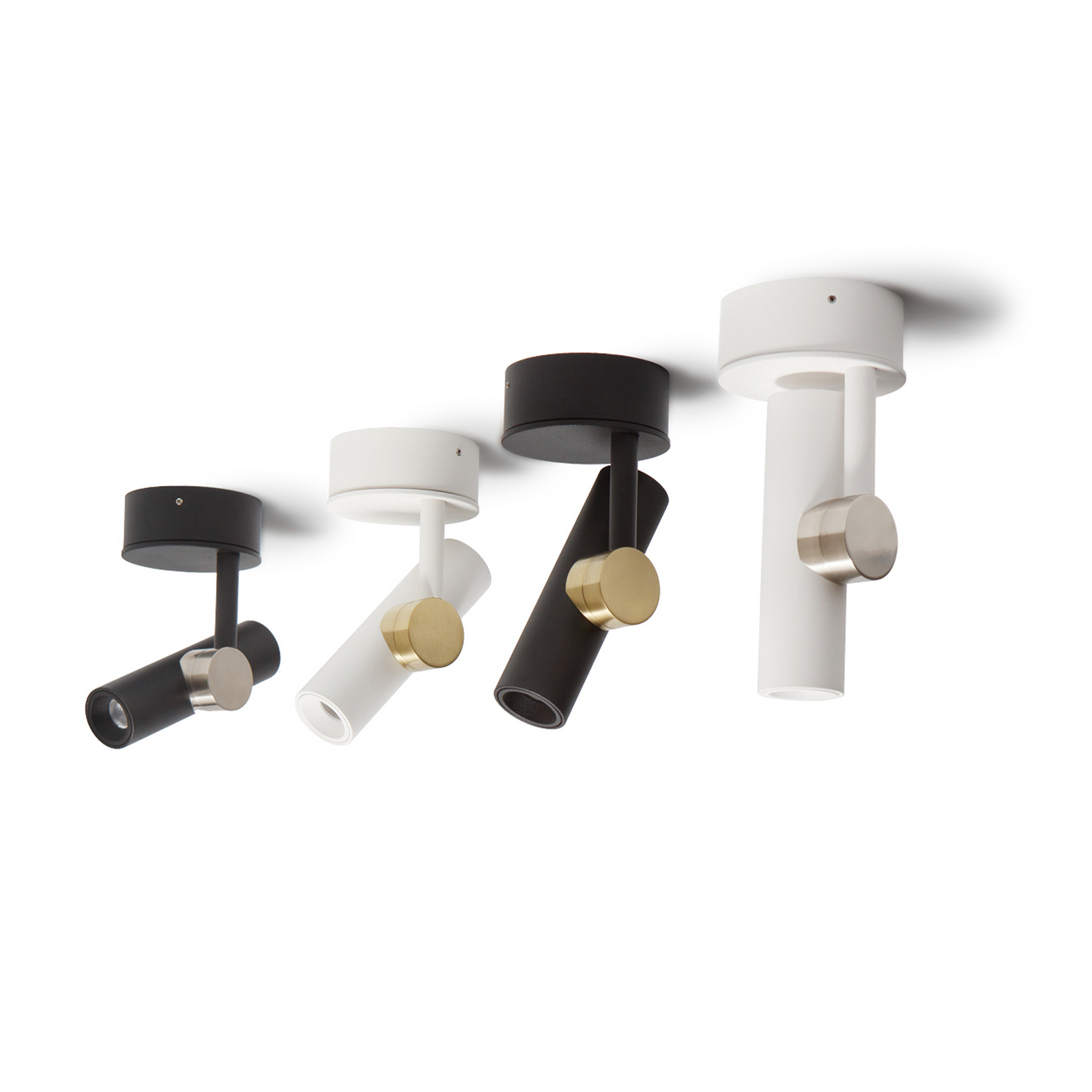 Spot pour plafond LED Goose, blanc/nickel, aluminium, 2 700 K