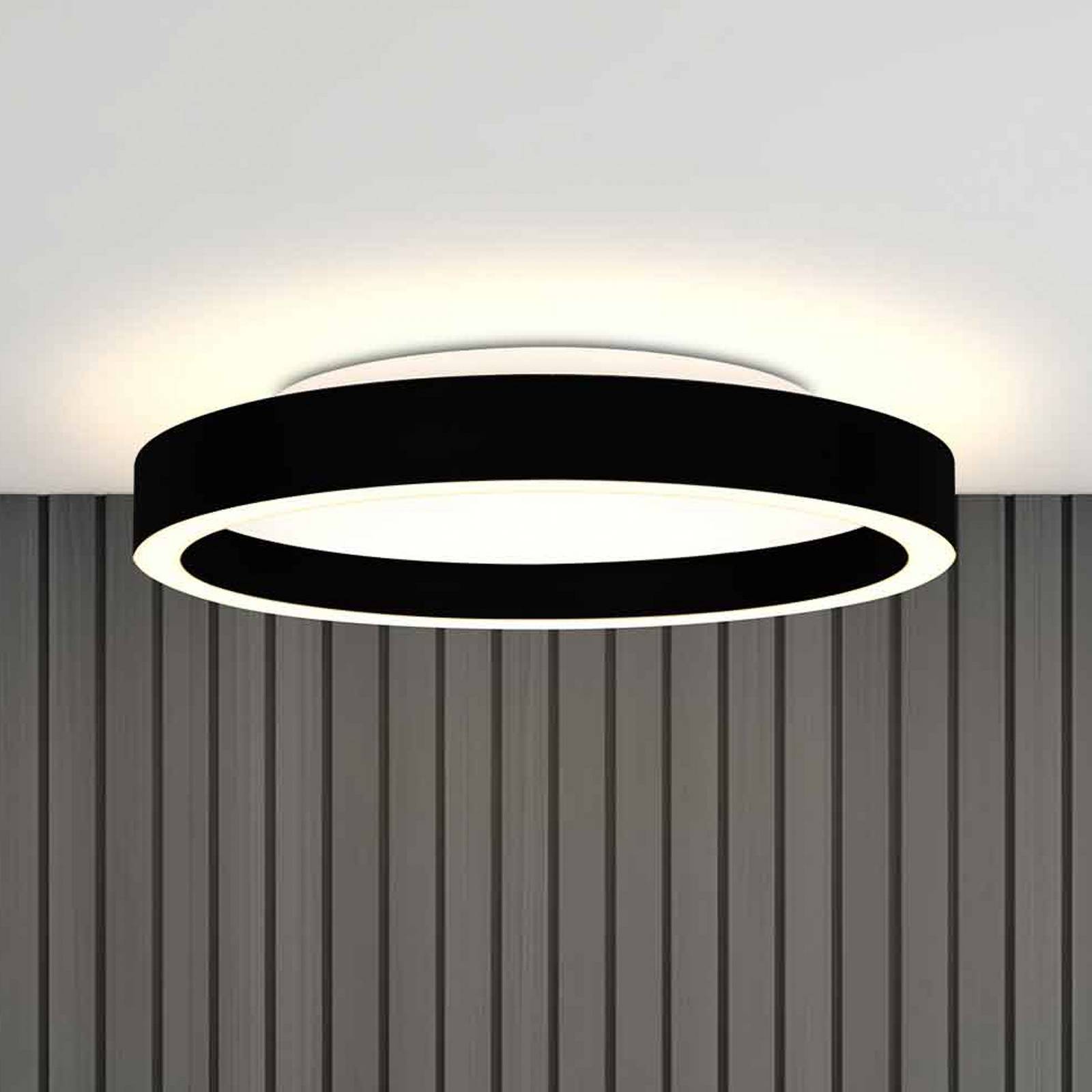 LED-Deckenlampe Ringlux, schwarz, Ø 40 cm, Metall, 2.700 K günstig online kaufen