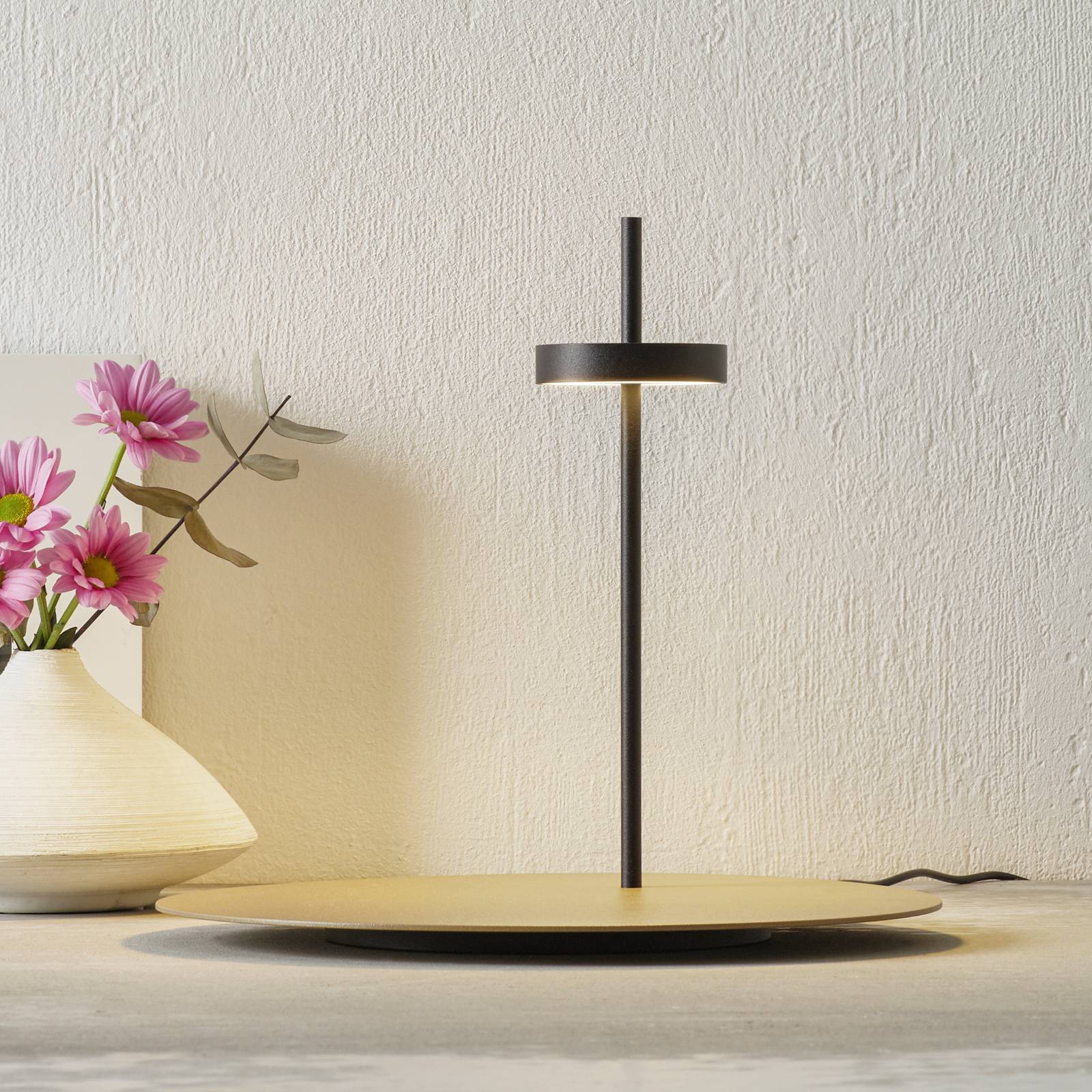 Scave LED-Tischleuchte Sensor-dim Fuß terra