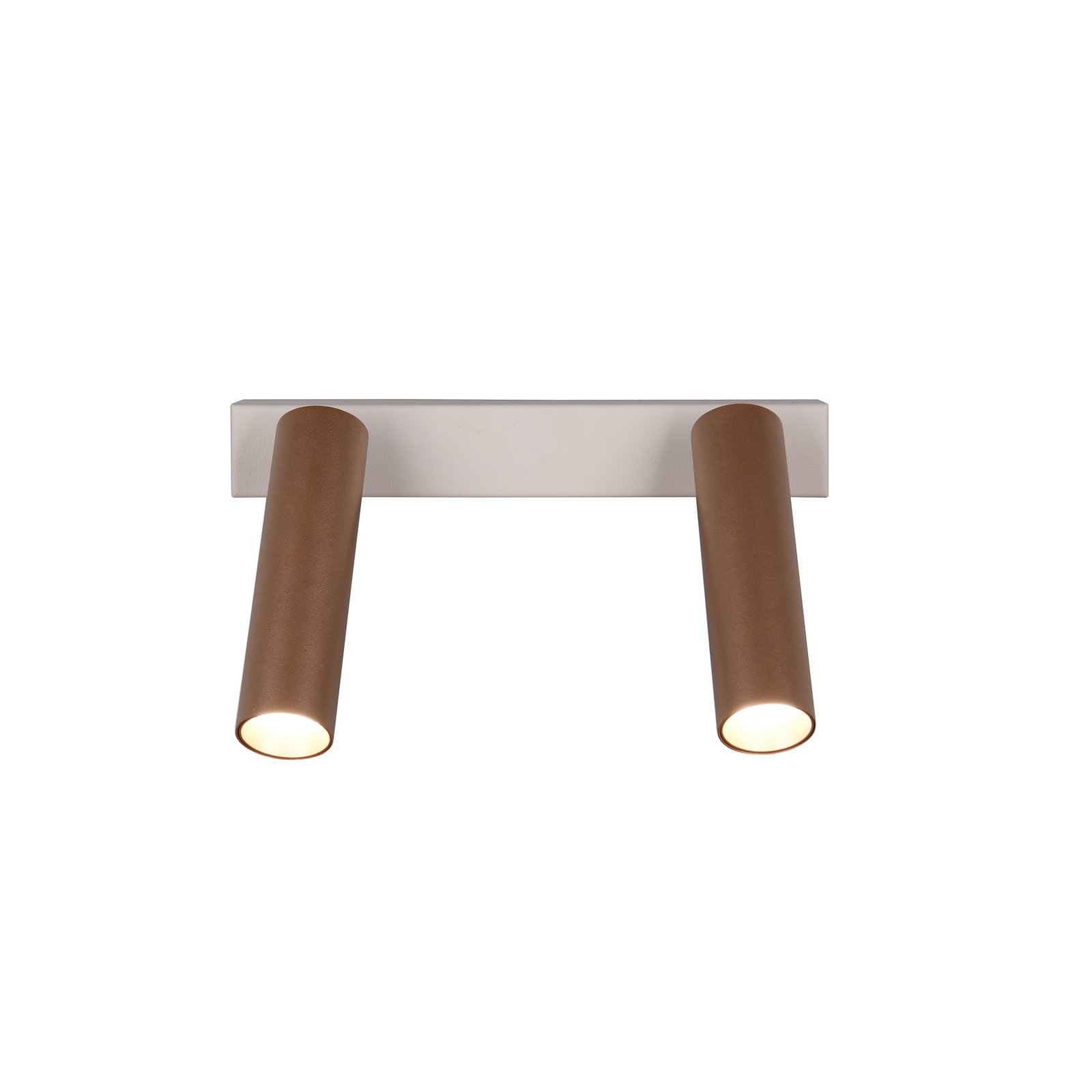 LED stropné bodové svetlá Ambala, dĺžka 26 cm, sivá/hnedá, 2-pl. LED stropné bodové svetlá Ambala, dĺžka 26 cm, sivá/hnedá, 2-pl.