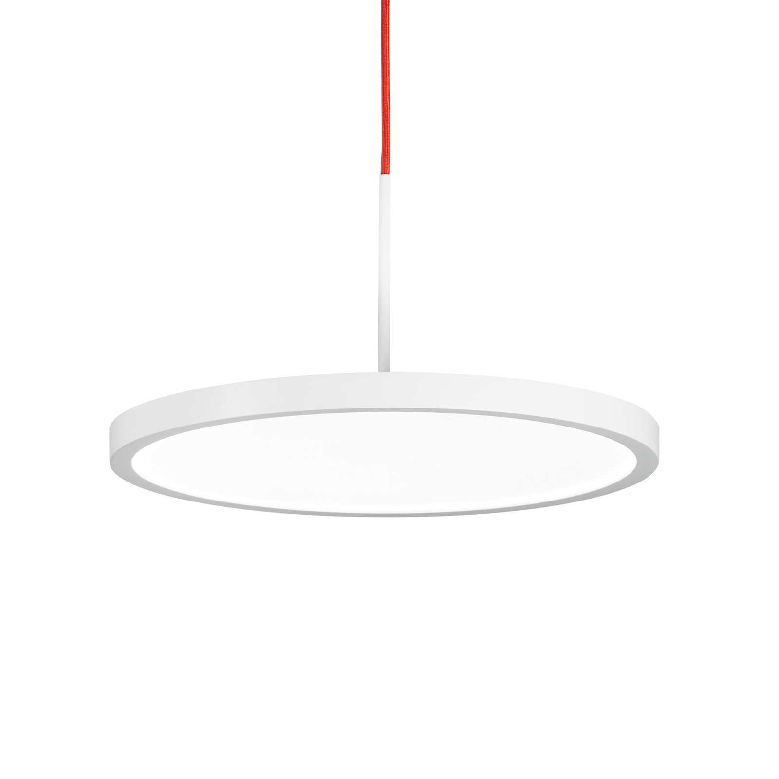 VIVAA 2.0 LED hanging lamp Ø45cm red cable 4,000 K