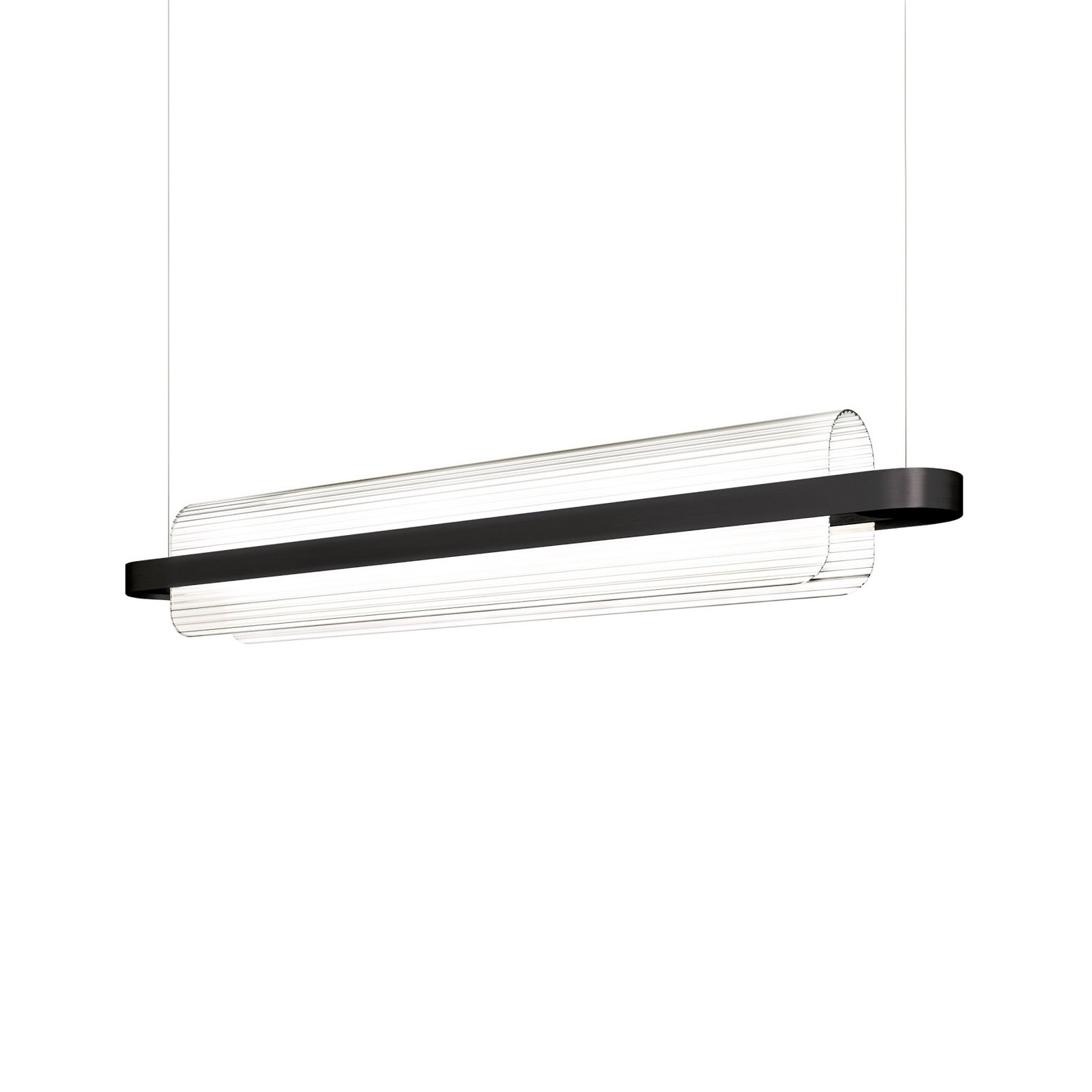kdln Lampada LED a sospensione Nami, nero, lunghezza 150 cm, vetro