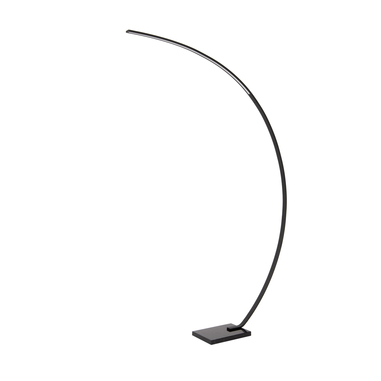 LED lučna lampa Curve, crna, mramor, 192 cm, mogućnost prigušivanja