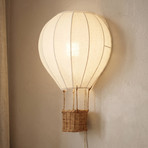 Lindby Aeris children's wall light, beige, 44 cm, fabric, E27
