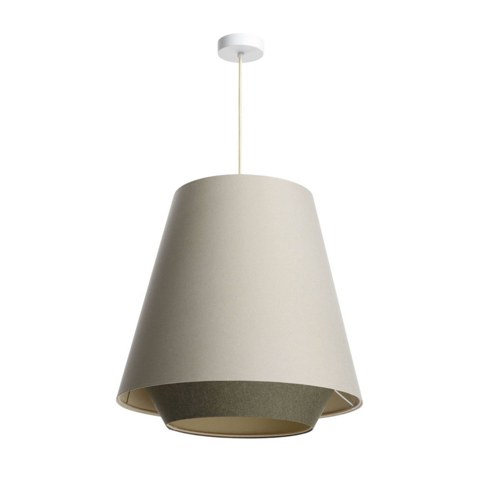Hängeleuchte Sensei doblo, creme/grün, Ø 50 cm, Textil
