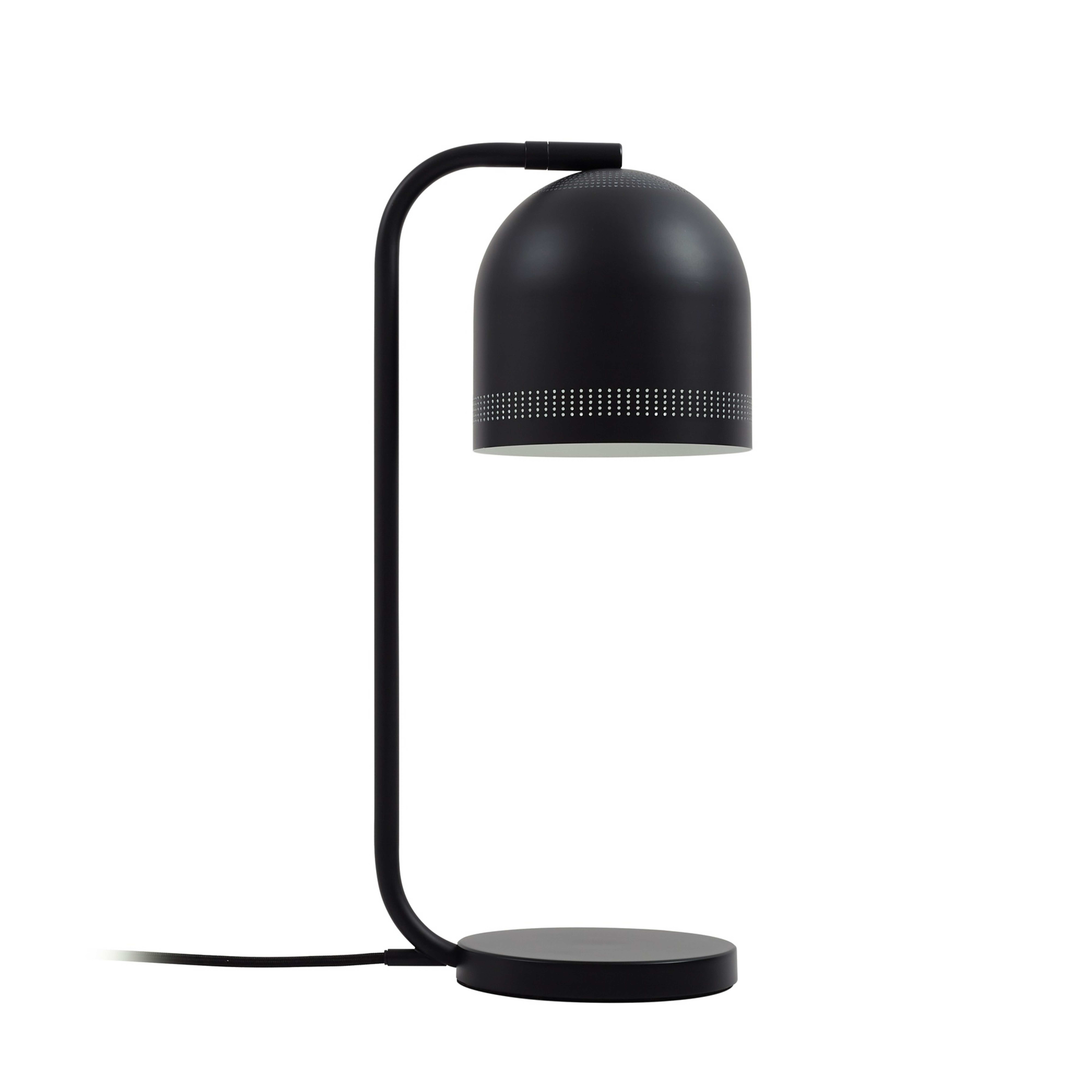 Lampe à poser Oura, noire, hauteur 45 cm, fer, E14 - Nola