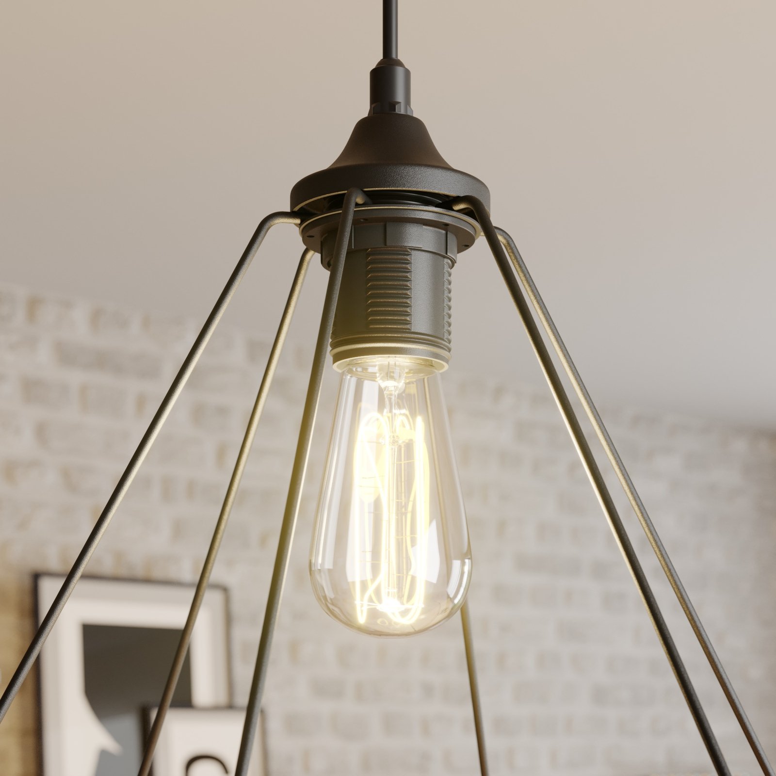 Karo hængelampe med burskærm Ø 35 cm, sort