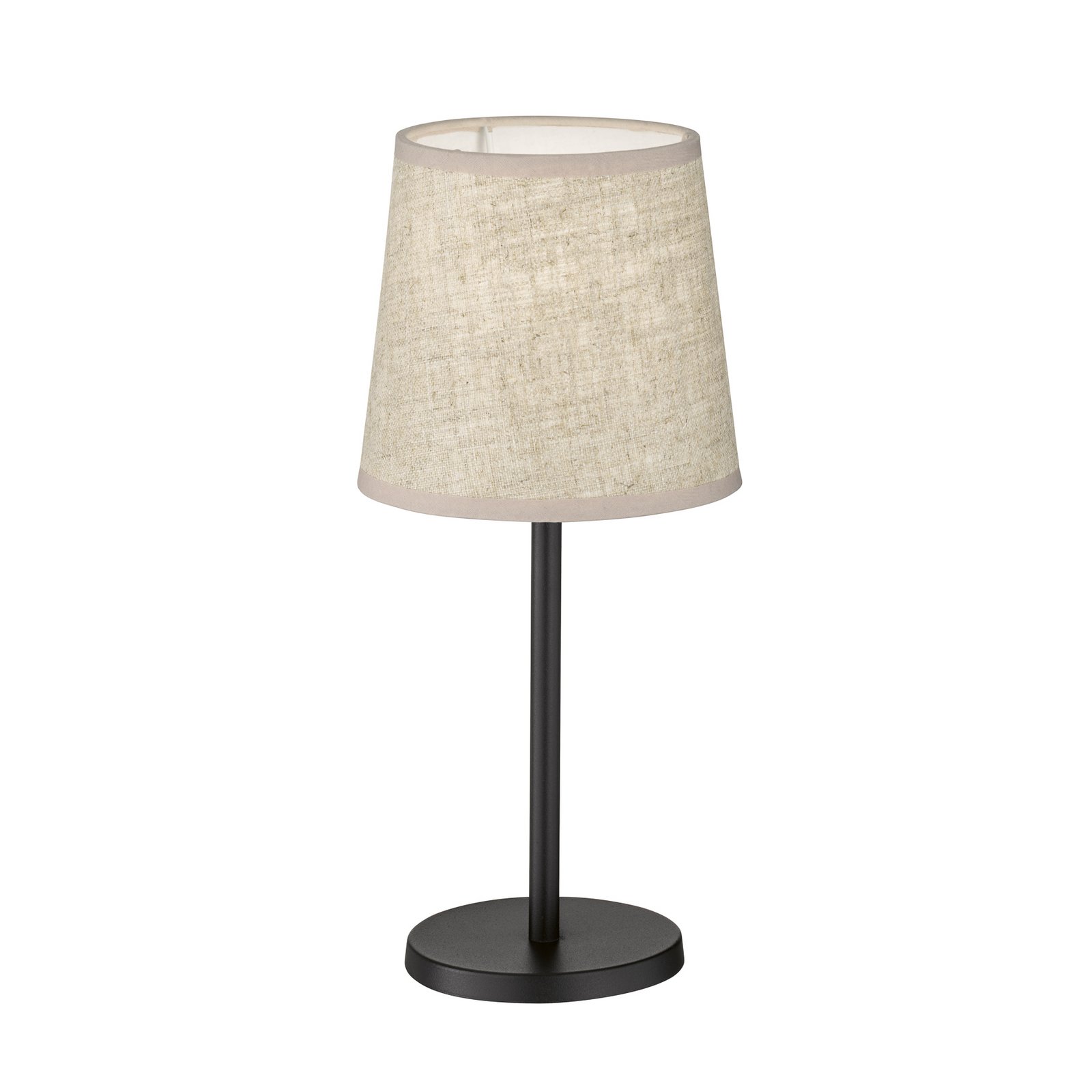 Stolní lampa Rimini, lněná, béžová/černá, E14, 30 cm
