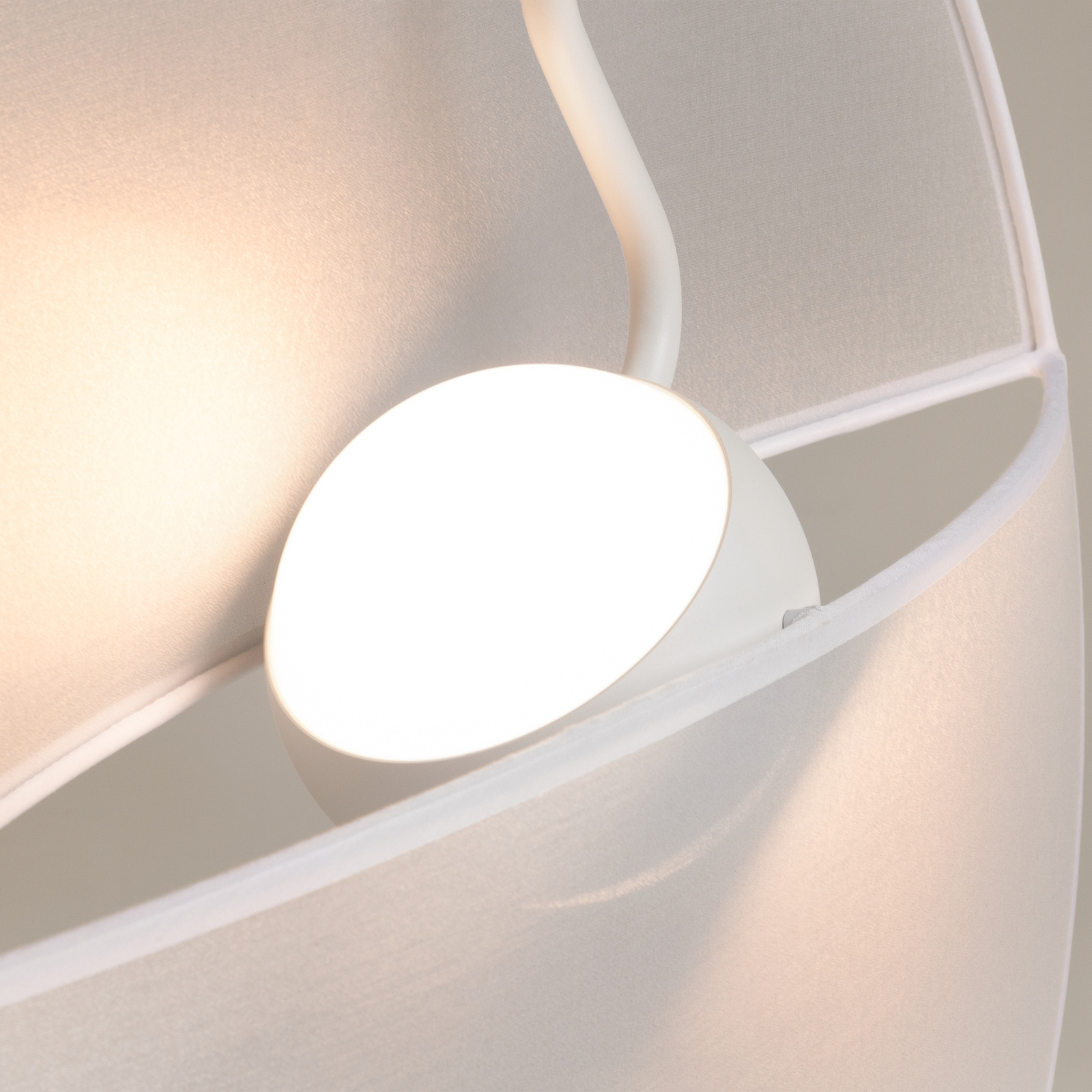 Maytoni Reflex LED suspension, abat-jour en tissu, 3fl.