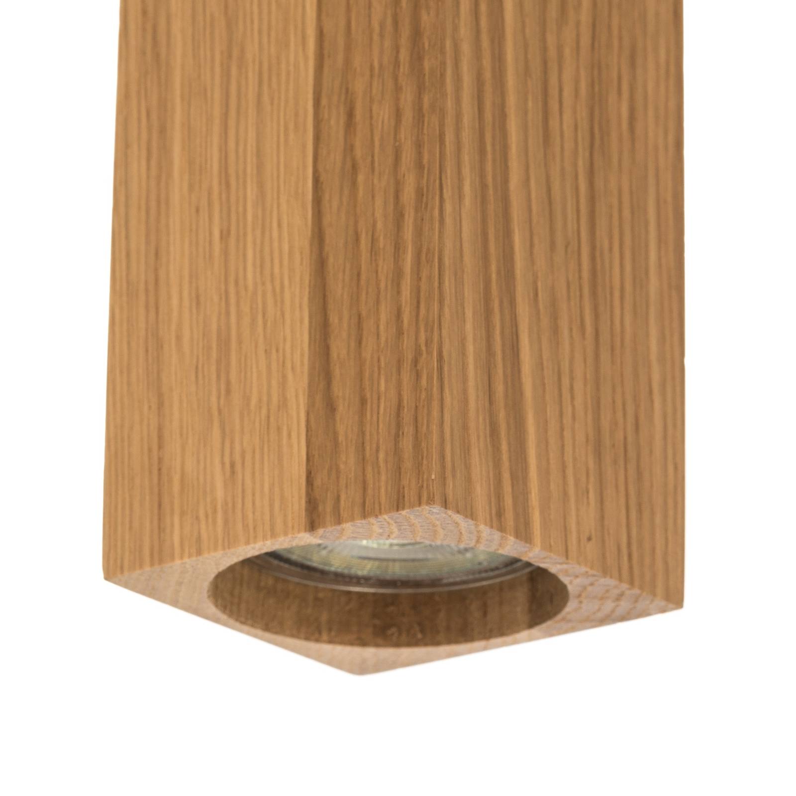Lampa sufitowa Peach Puff, drewno, wysokość 30 cm, prostopadłościan