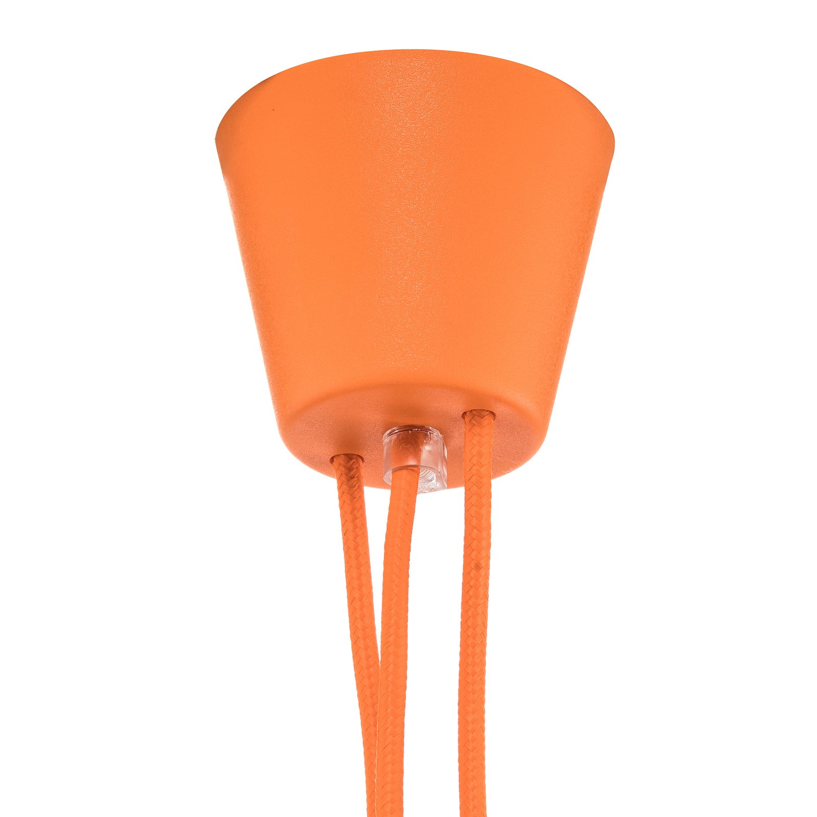 Candeeiro suspenso Brasil, cor de laranja, três lâmpadas