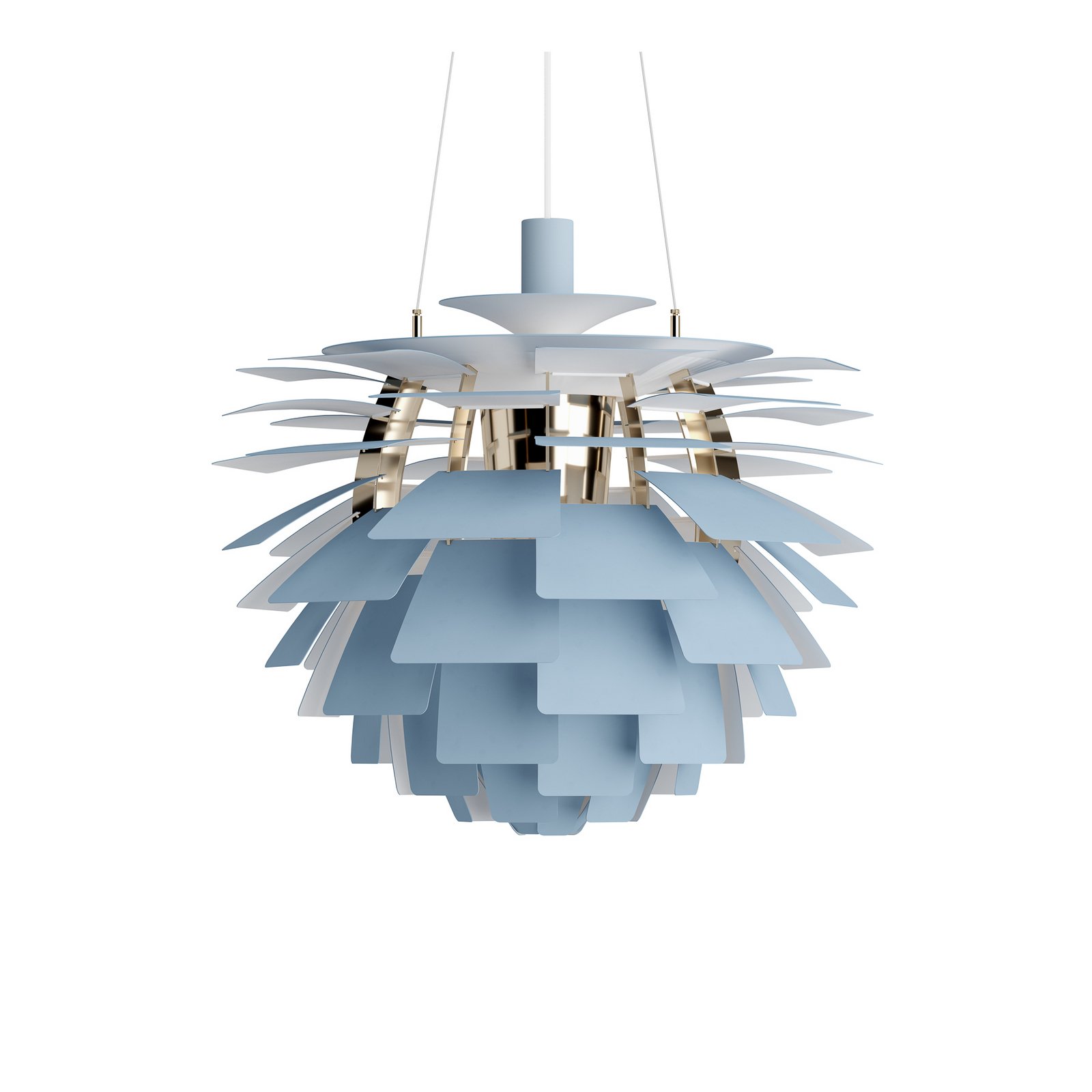 Hanglamp PH Artichoke blauw/messing Ø 60 cm Louis Poulsen