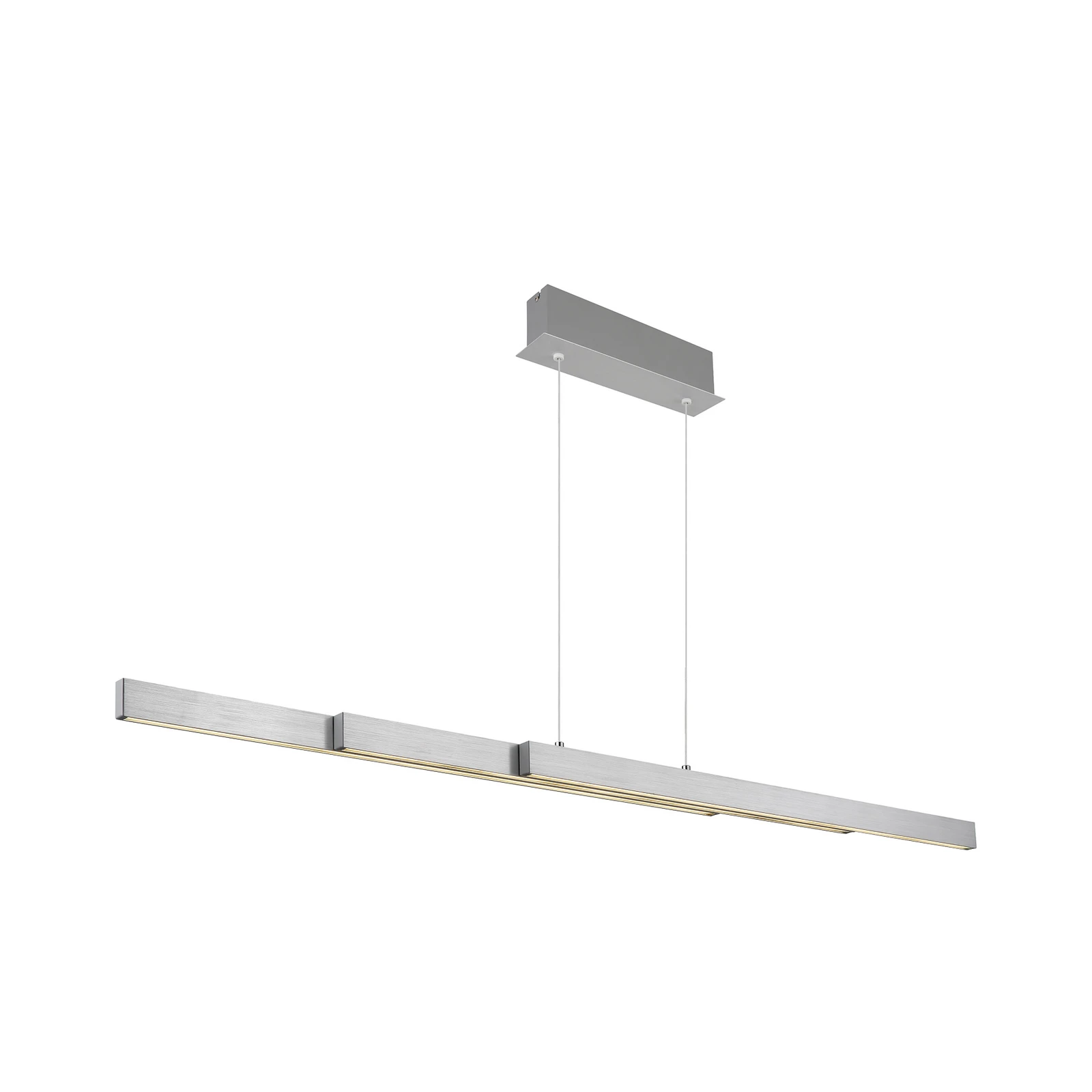 Suspension LED Ethan, couleur aluminium, métal, 150 cm, extensible