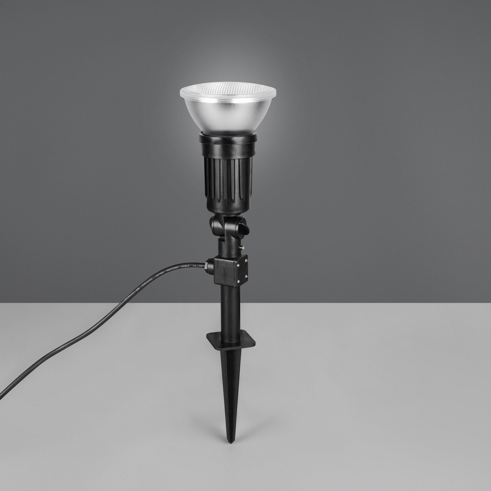 Udendørs spotlampe Caceres, sort, plast, IP44, vipbar
