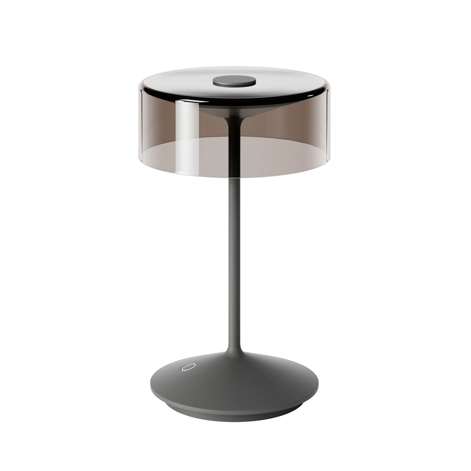 Lámpara de sobremesa recargable Numotion LED, grafito, cristal, IP54, atenuable