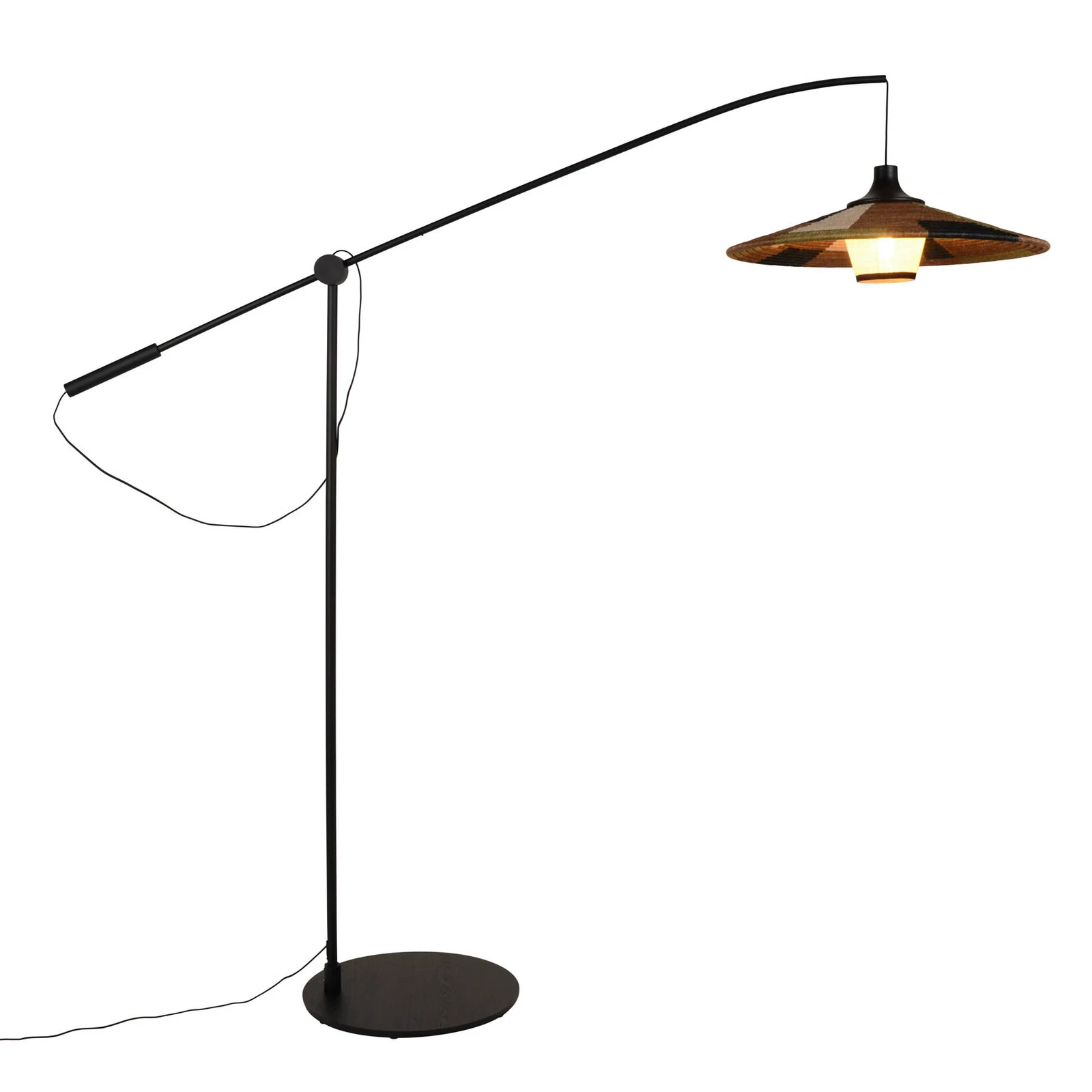 Forestier Parrot Stehlampe mit Abacá-Schirm, braun
