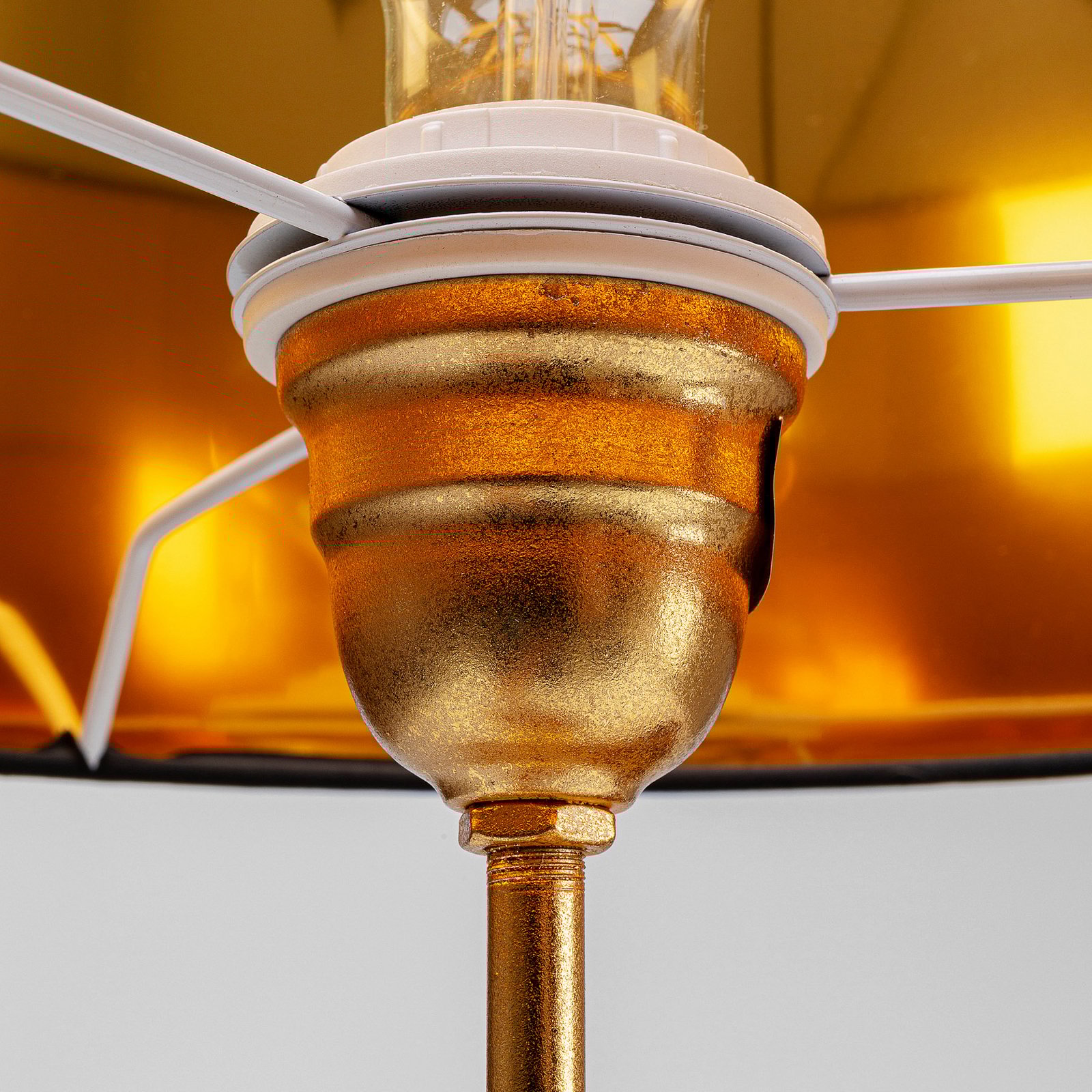 Kare laualamp Flores, must/kuldne, metall, 62 cm, E27