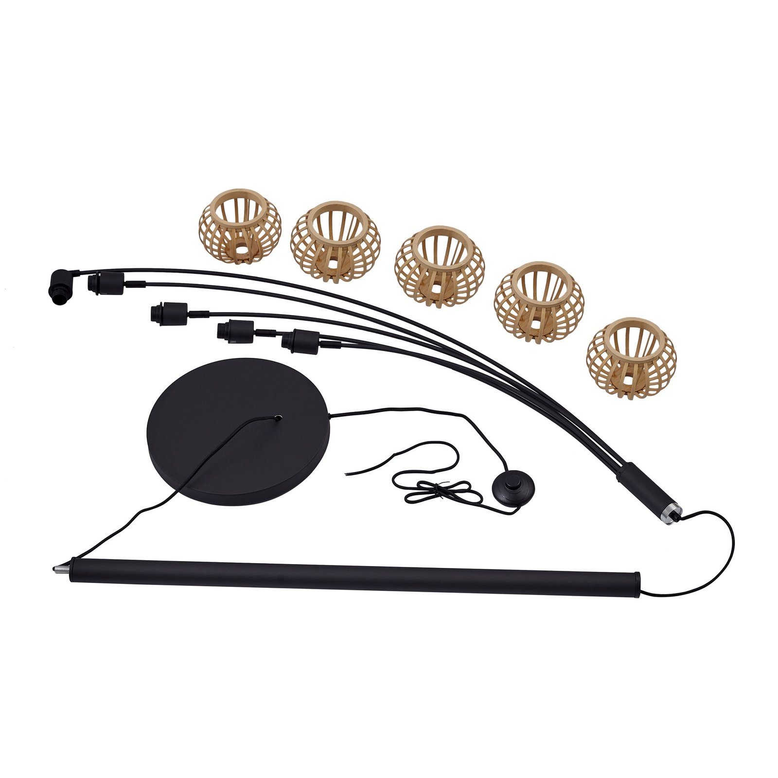 Lielle 5 Lampadaire H190 Bambou - Lindby