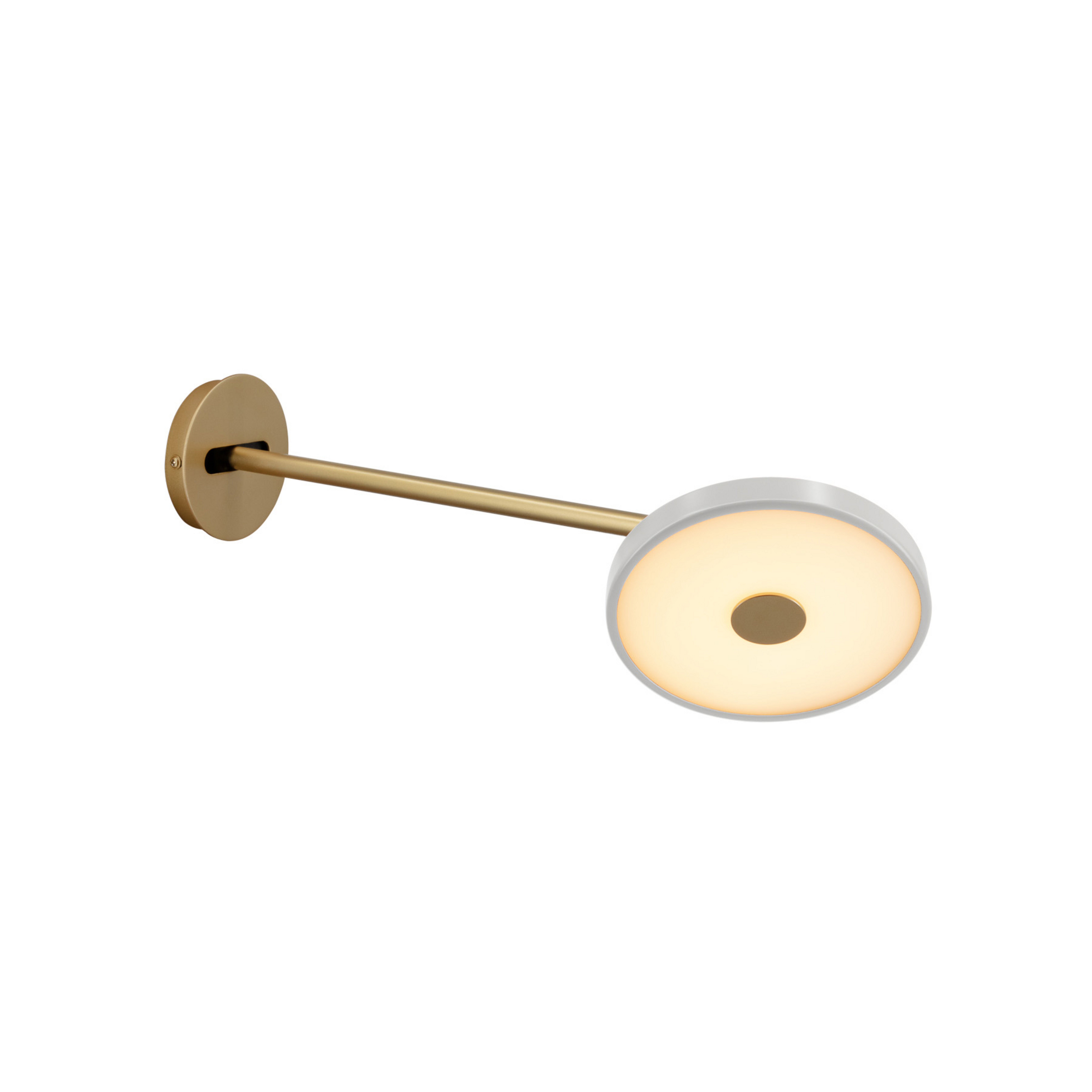 Applique murale Asteria Long LED, gris/laiton, prise - UMAGE