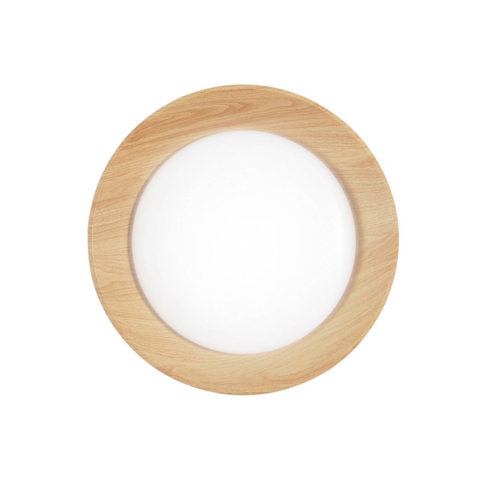 LED-Deckenlampe Arka, Ø 40 cm, weiß/Holzoptik, Metall, CCT günstig online kaufen