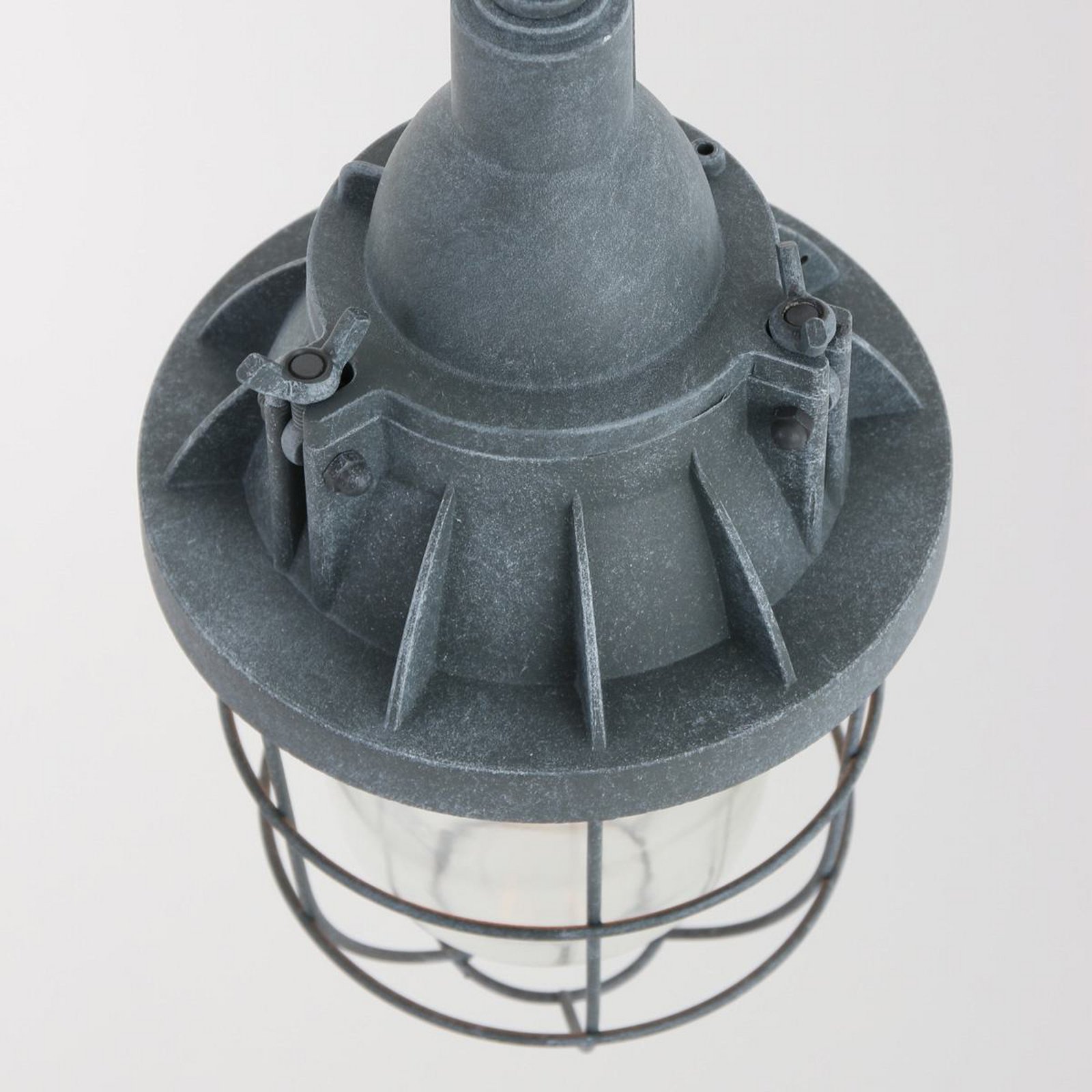 Hängeleuchte Ebbe, grau, Metall, Glas, E27
