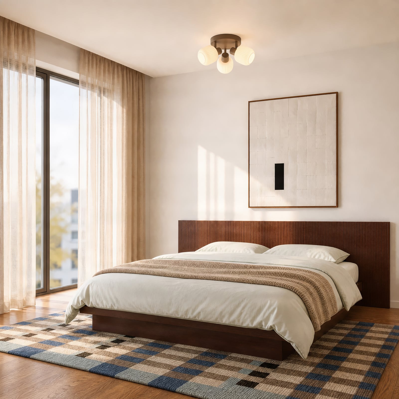 Evey loftspot, Ø 37 cm, 3 lyskilder, hvid/beige, glas – Nola Evey loftspot, Ø 37 cm, 3 lyskilder, hvid/beige, glas – Nola