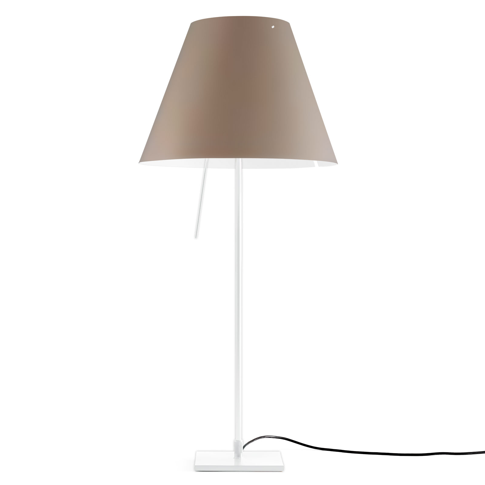 Luceplan Costanza table lamp D13if white/nougat, for Living / Dining Room, aluminium, polycarbonate, E27, 140 W, energy efficiency: A++, H: 80 cm