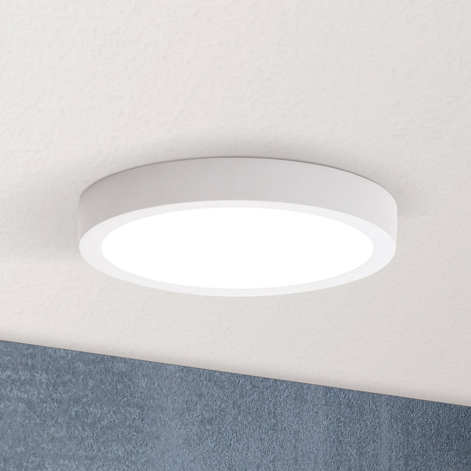 LED stropna svetilka Vika, okrogla, bela, Ø 18 cm