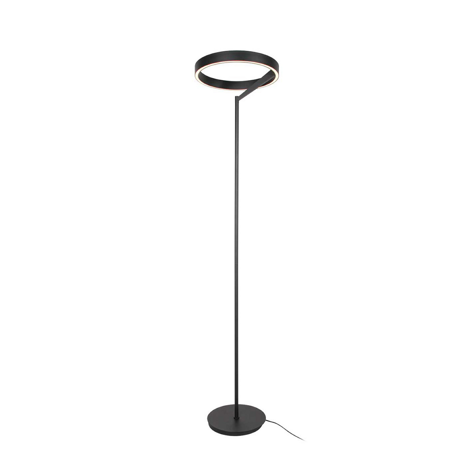 LED-põrandalamp Mykty, must, kõrgus 170 cm, metall, 2-osaline CCT