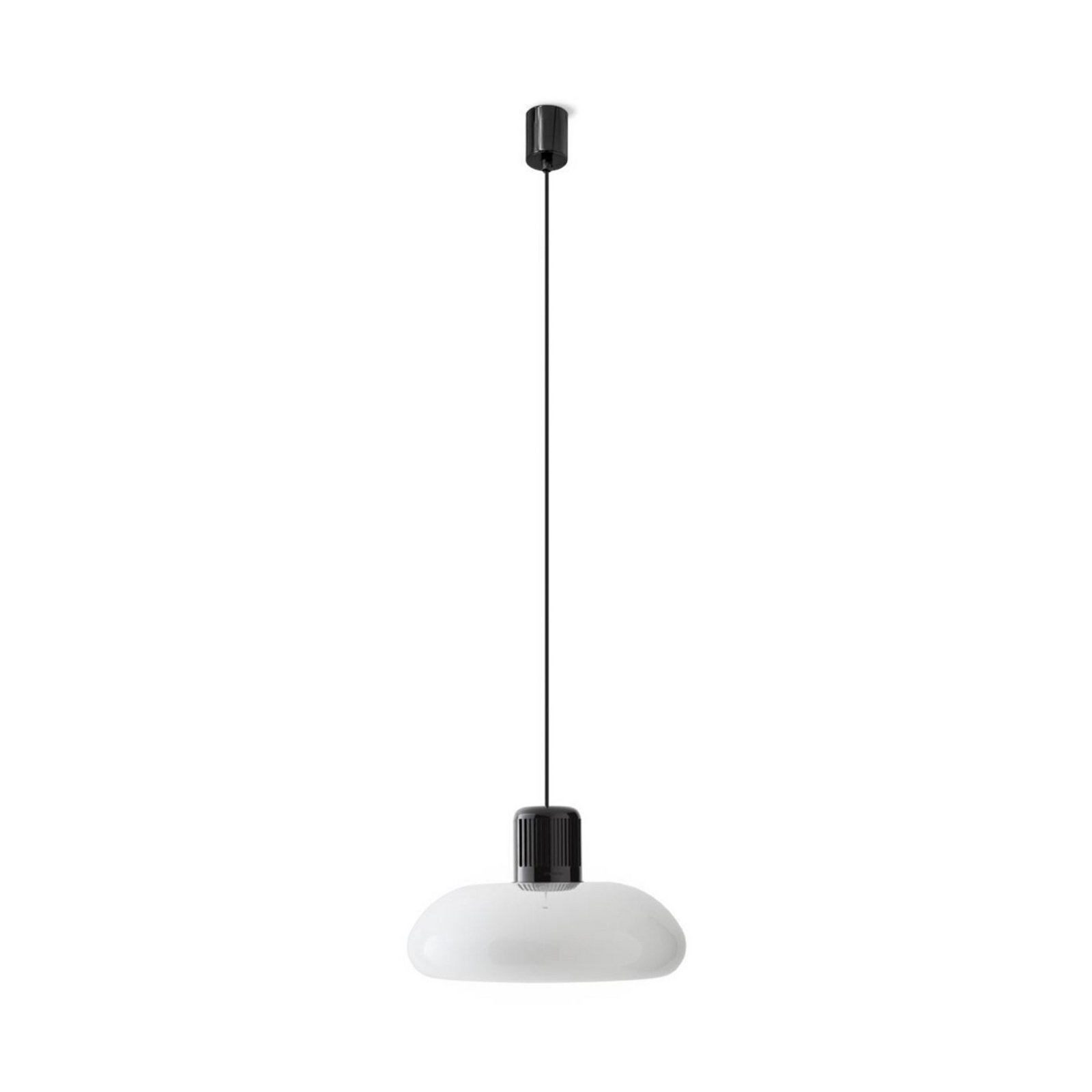Lampă suspendată LED Stilnovo Trepiù, alb/negru, Ø 40 cm