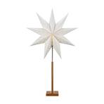Solvalla standing star, wooden base, 100 cm, white