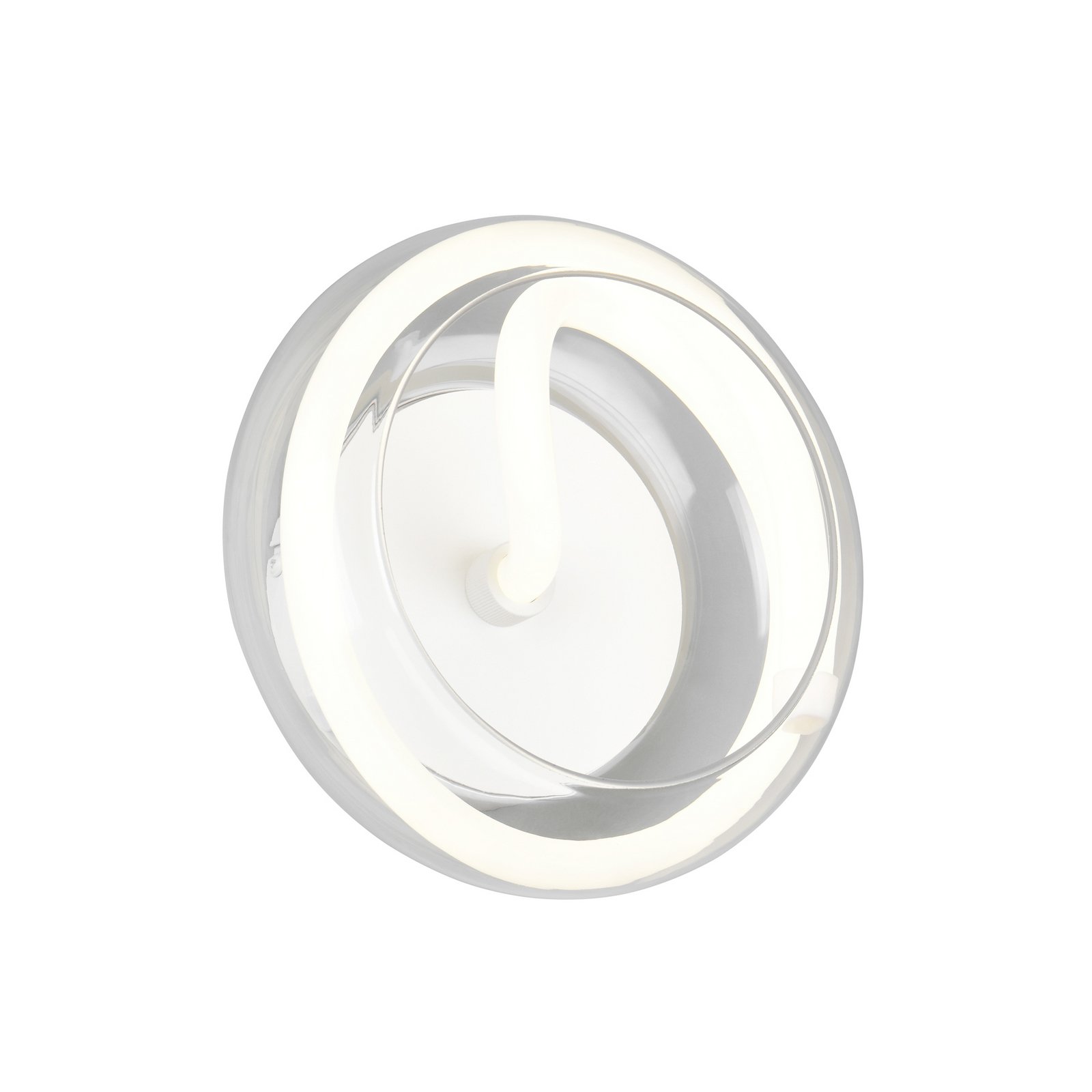 Candeeiro de parede LED Tarsia, branco mate, Ø 21,5 cm, vidro